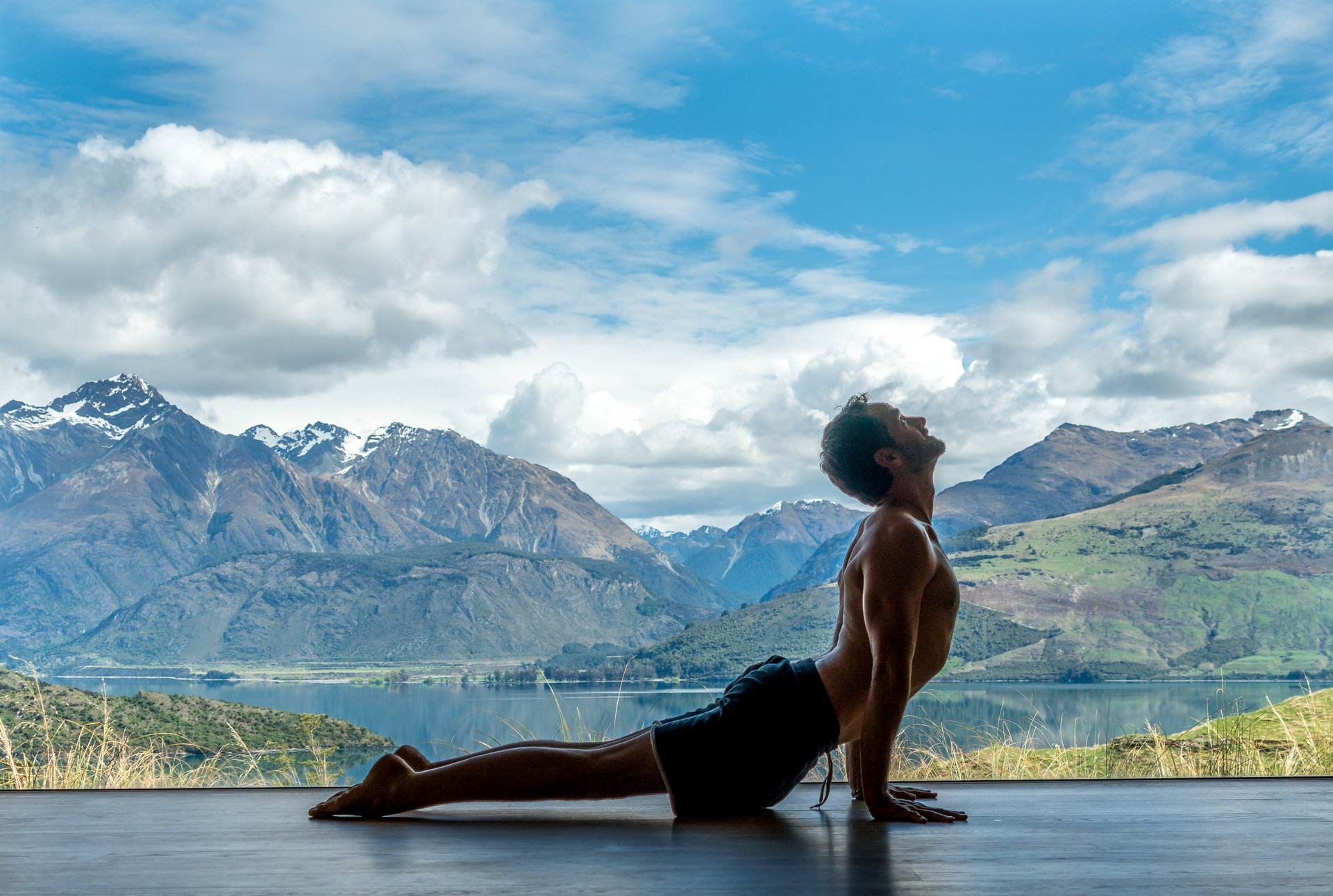 Damian Chapparo, pictured in the yoga studio of Aro Ha, the Glenorchy luxury wellness retreat he founded. Photo / Supplied