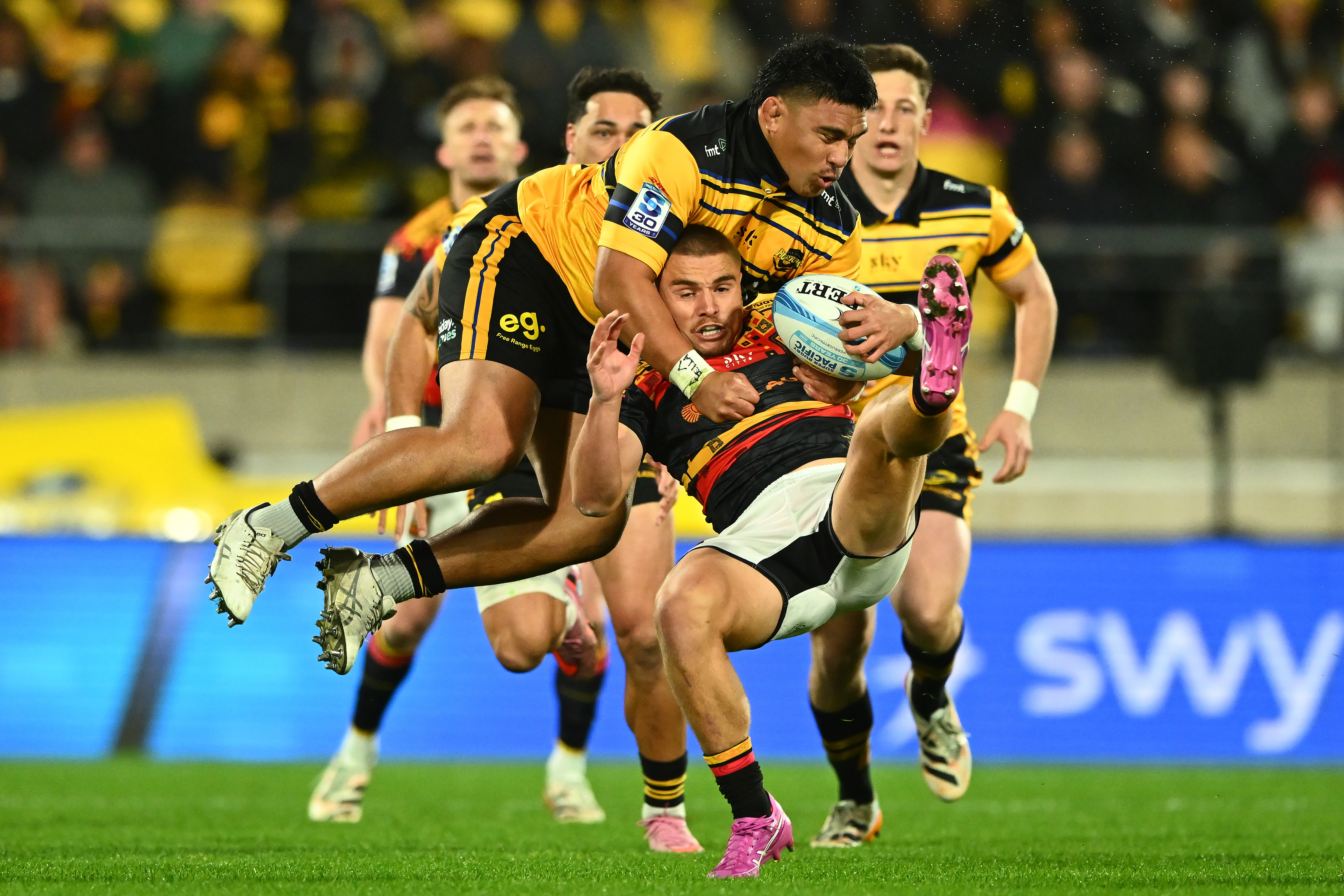 Loosehead prop Xavier Numia was heavily involved in the Hurricanes win. Photo / Photosport