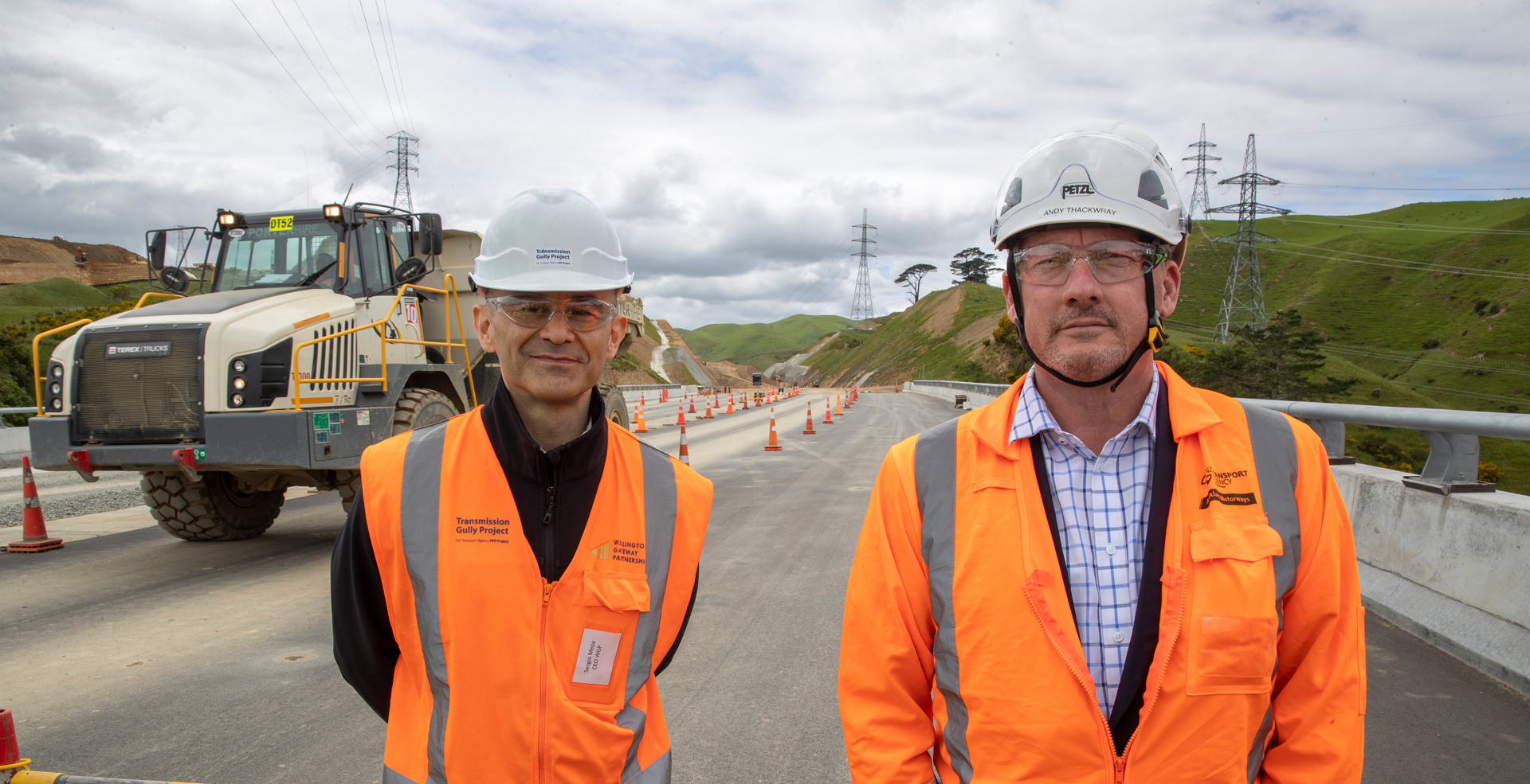 Wellington Gateway Partnership CEO Sergio Mejia (left) and Waka Kotahi National Infrastructure Delivery Manager Andrew Thackwray. Photo / Mark Mitchell