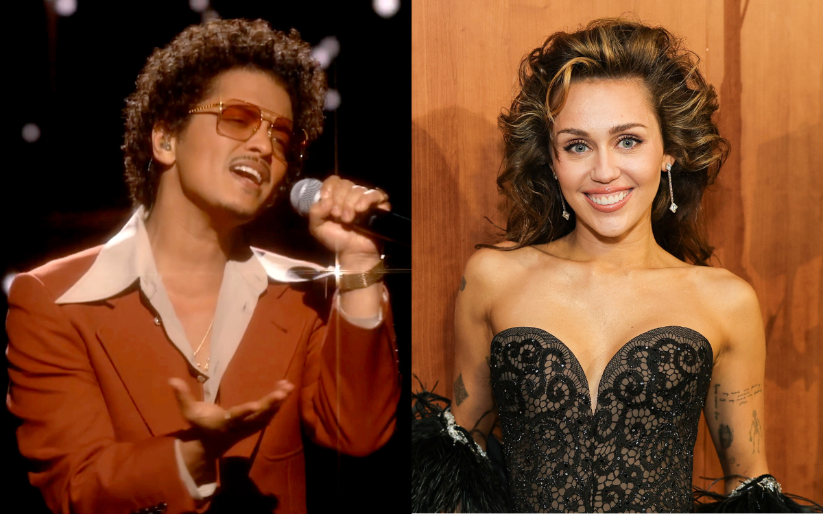 Miley Cyrus won multiple awards for Flowers, but now she's been accused of ripping off Bruno Mars. Photos / Getty Images