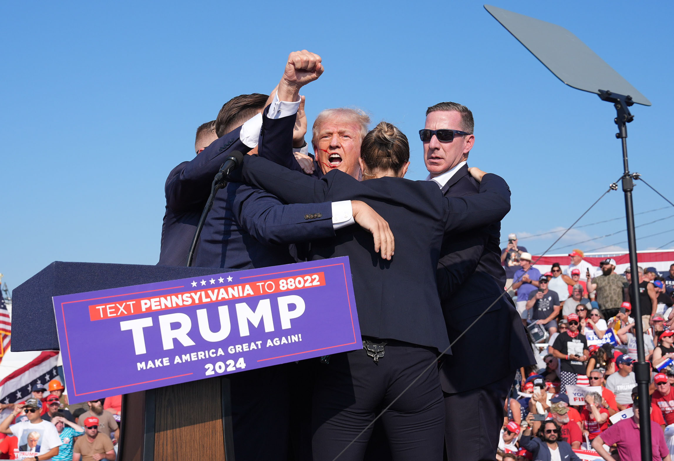 Expect the image of a bleeding Trump to haunt the 2024 US presidential campaign. Photo / Getty Images