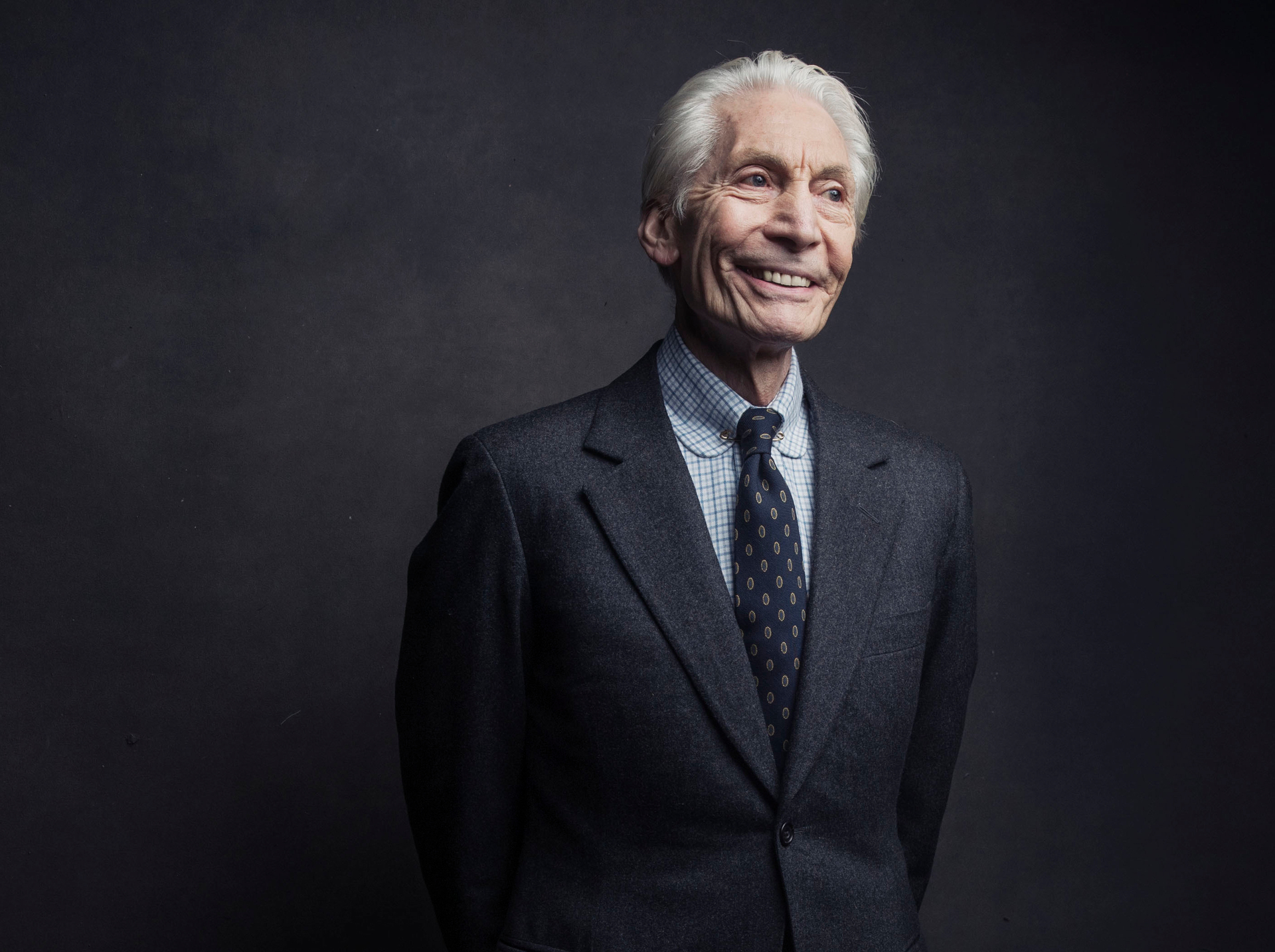 Charlie Watts of the Rolling Stones poses for a portrait on November 14, 2016, in New York. Watts' has died at age 80. Photo / AP