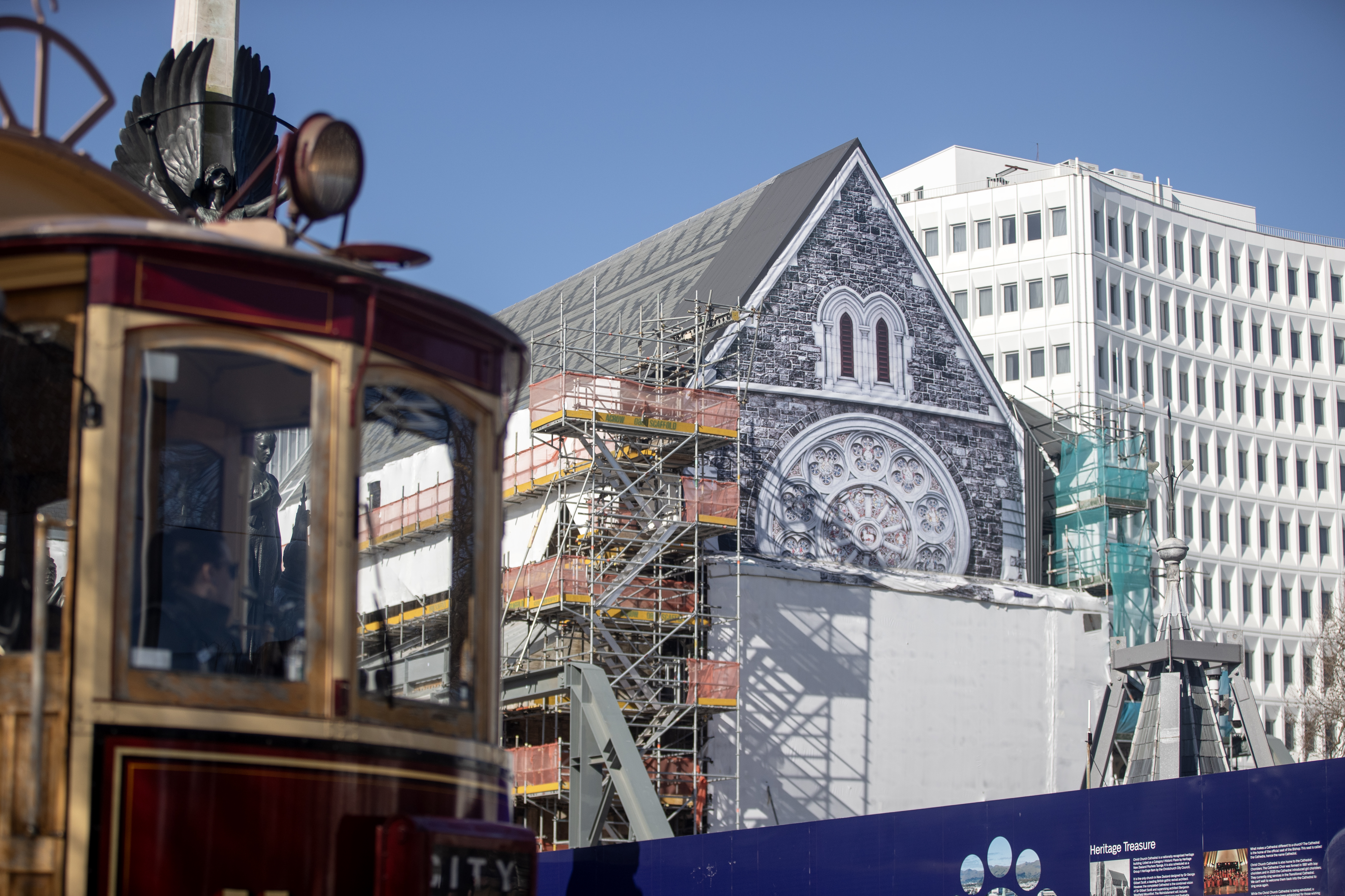 Fixing Christ Church Cathedral has been brought to a grinding halt due to funding issues. Photo / George Heard