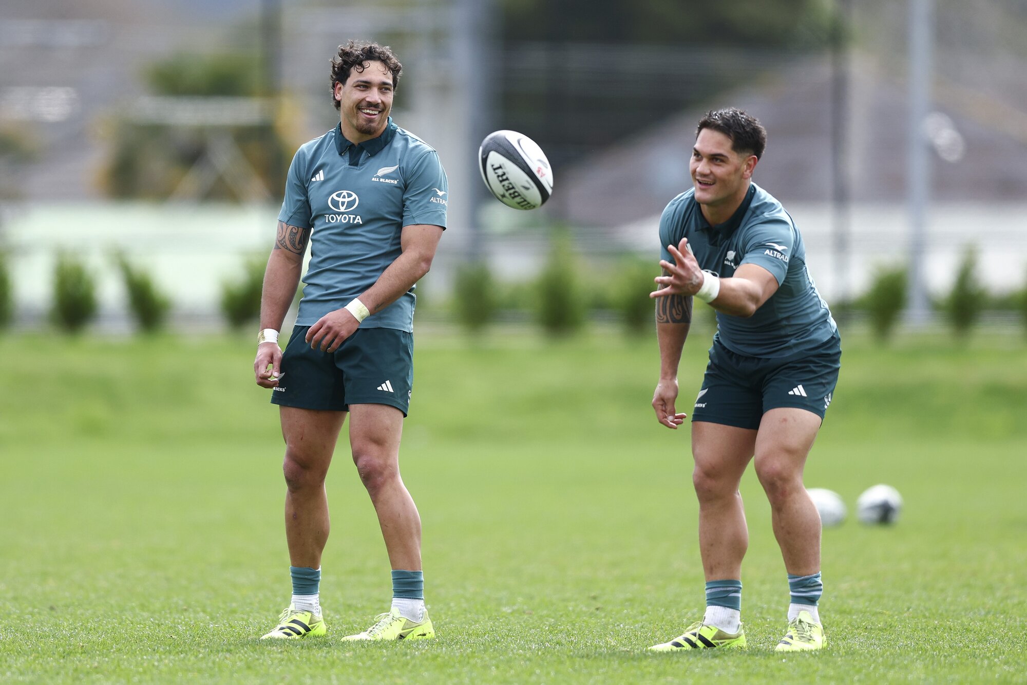 All Blacks teammates Billy Proctor (left) and Quinn Tupaea will face off in the No 13 jerseys in Hamilton on Saturday. Photo / SmartFrame
