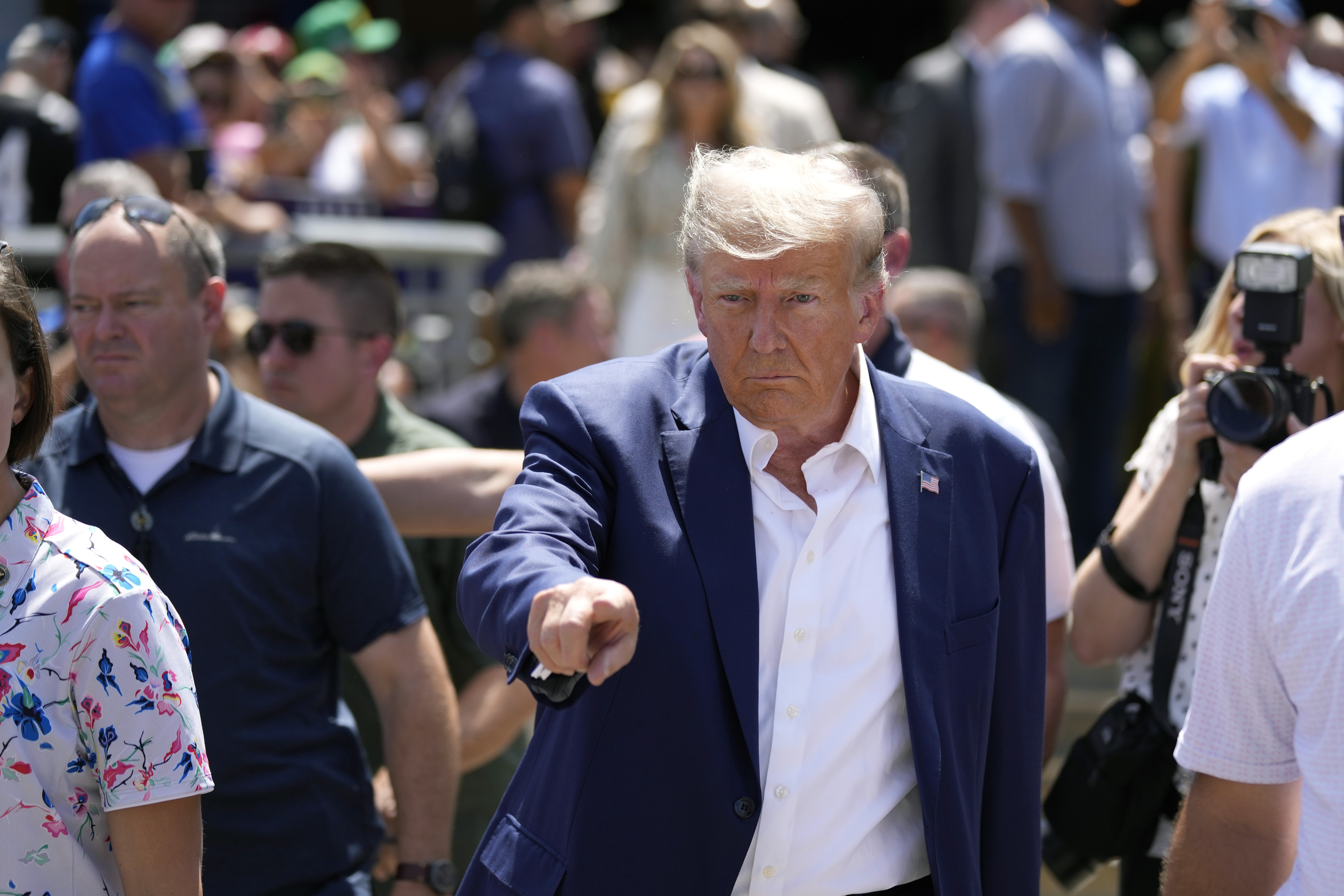 Republican presidential candidate former President Donald Trump visits the Iowa State Fair in Des Moines.  Photo / Charlie Neibergall, AP