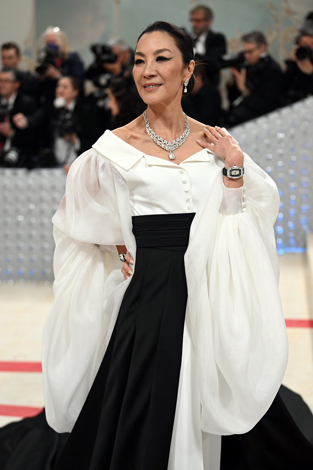 Michelle Yeoh before the 2023 Met Gala at The Metropolitan Museum of Art in New York. Photo / Nina Westervelt, The New York Times