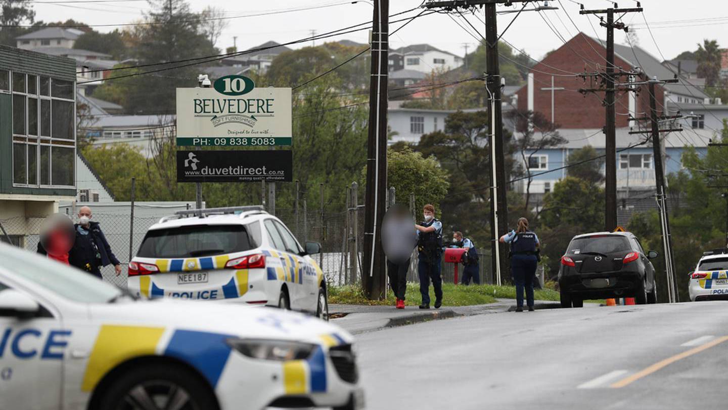 Police said five Head Hunters gang members were arrested after a shooting on Astley Ave. Photo / NZME