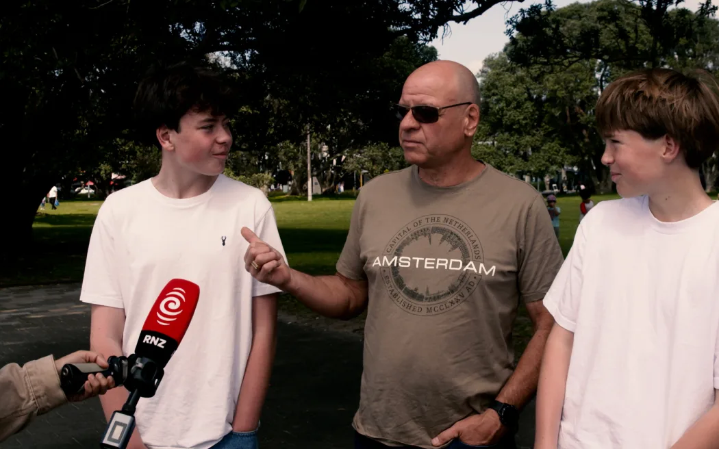 Darren Tichborne (middle) doesn't try and get in amongst the slang of today. Photo / RNZ, Marika Khabazi