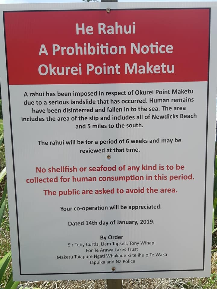 A rāhui was put in place after a landslide at Maketū brought human remains onto the beach from an urupā. Photo / Tony Pecotic