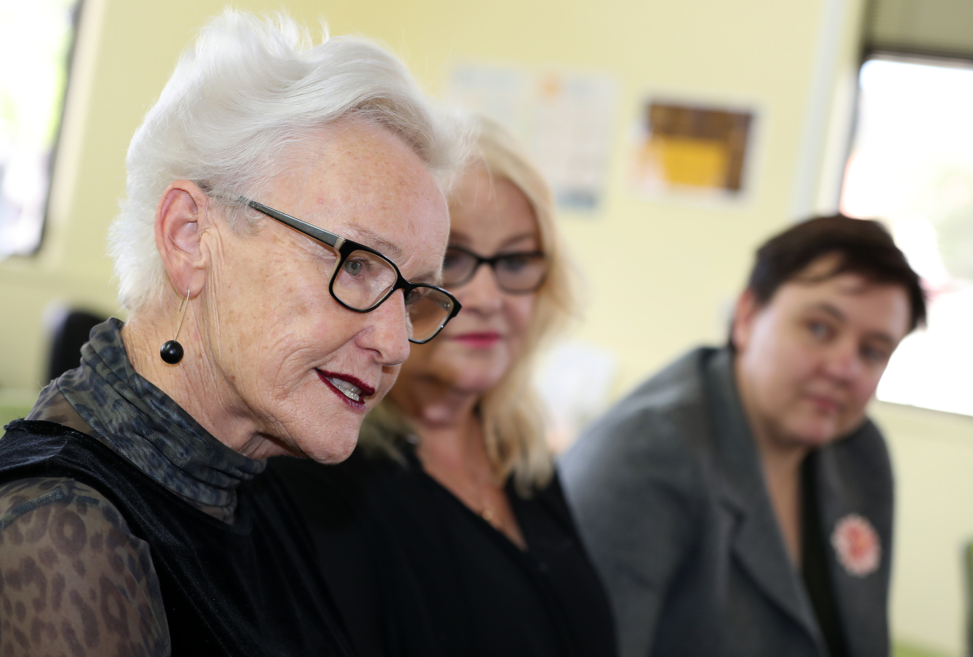 IHC New Zealand director of advocacy Trish Grant with IHC advocates Heather Lear and Shara Turner at Tuesday's meeting with affected families. Photo / Michael Cunningham