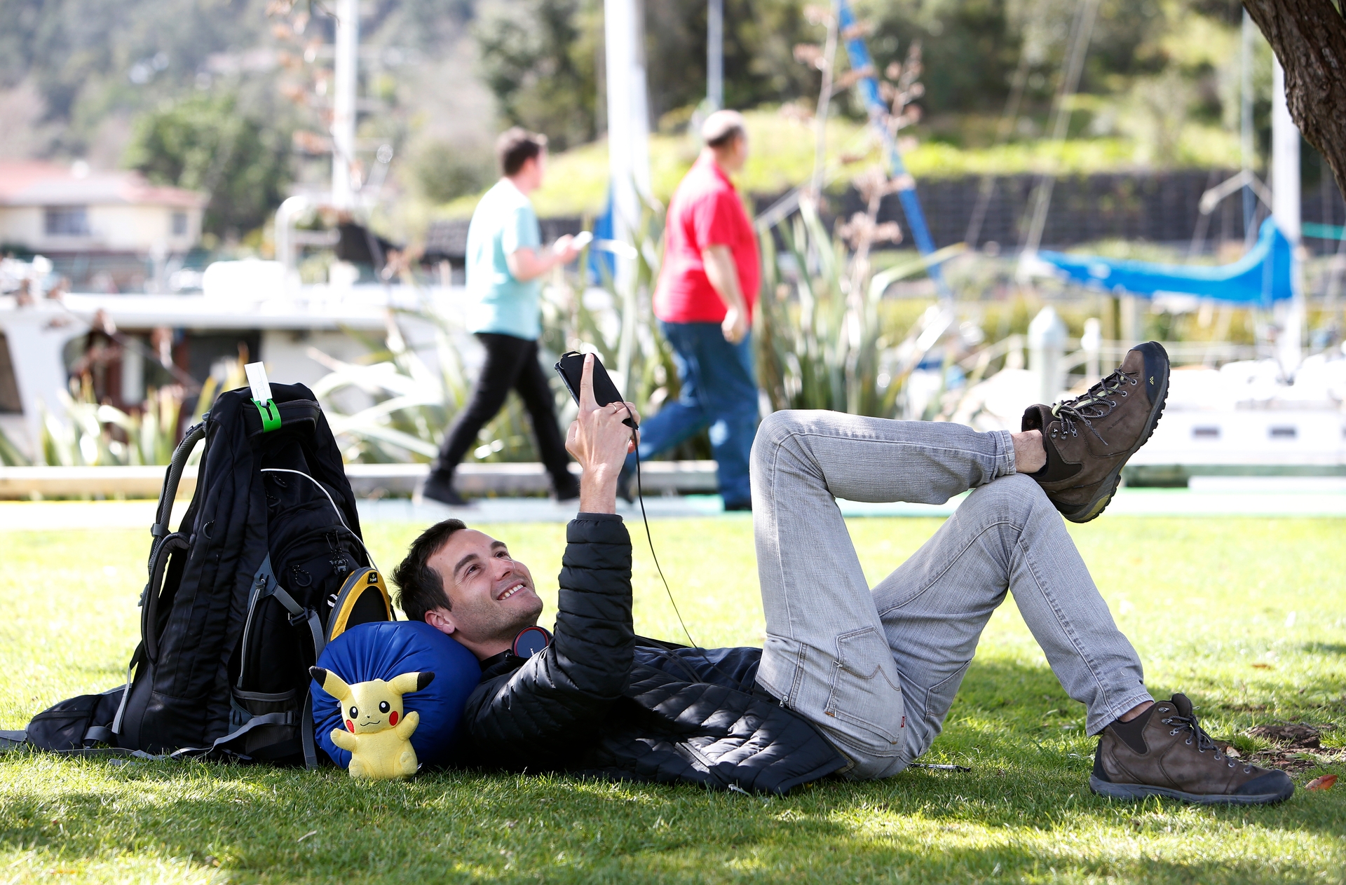 GO TOM GO: The country's most avid Pokemon Go fan, Tom Currie, checks out the action at the popular Pokemon-hunting spot at the Whangarei Town Basin. PHOTO/MICHAEL CUNNINGHAM