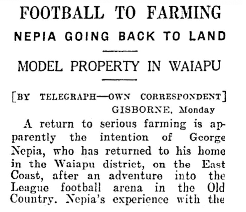 The New Zealand Herald reports on George Nēpia's return home in 1937. Image / Papers Past