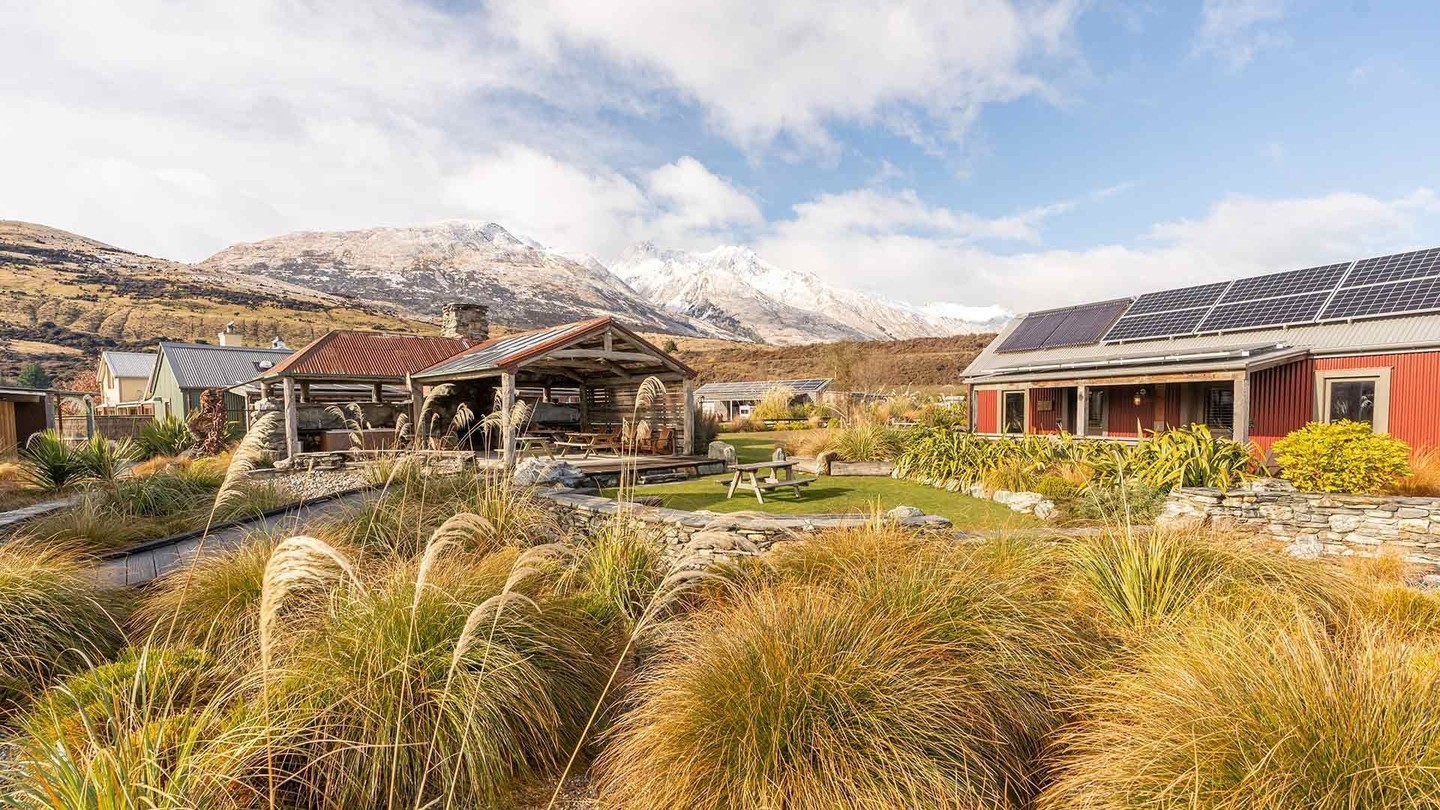 Solar panels on the roof at Headwaters Eco Lodge. Photo / Supplied