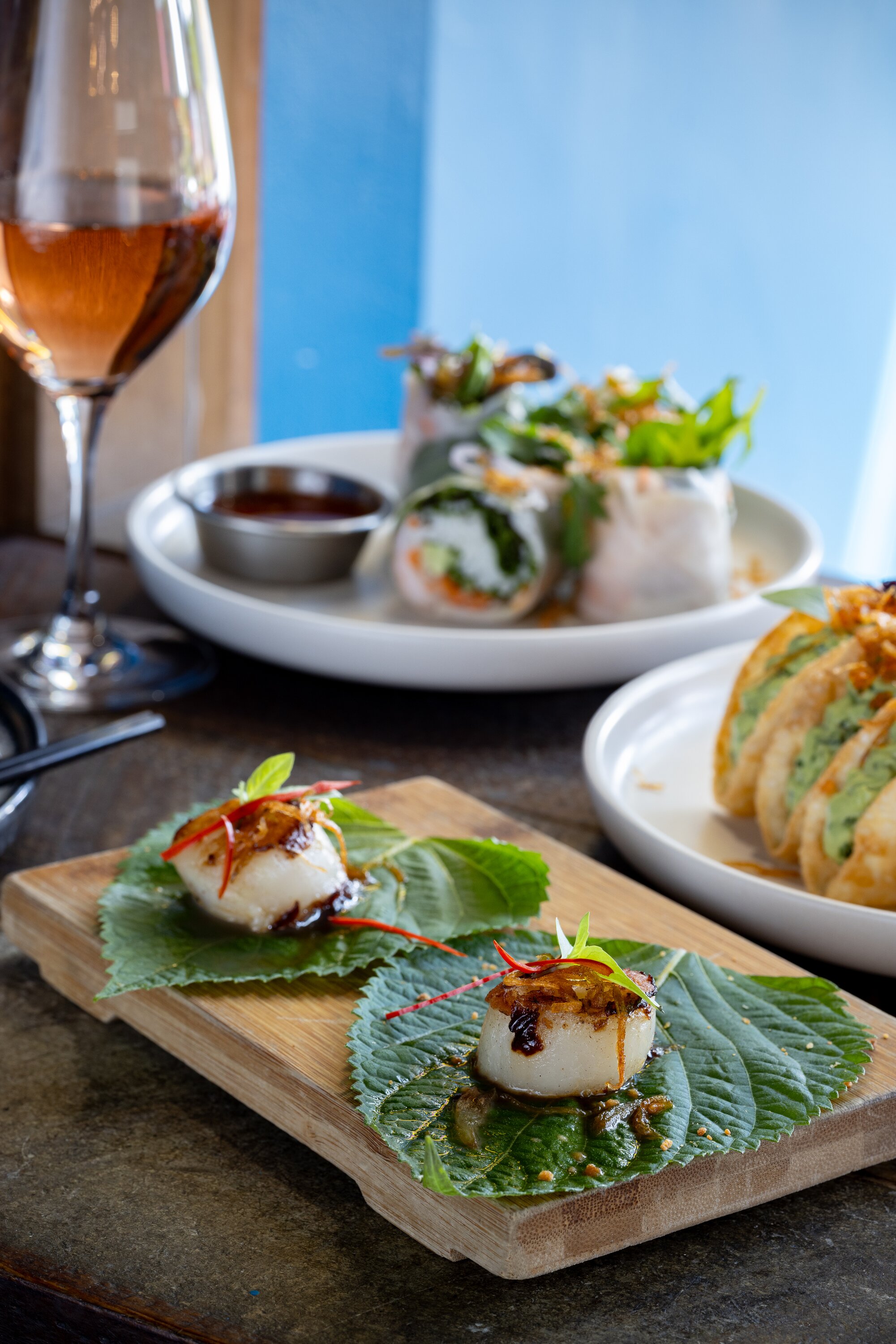 The scallops on betel leaf.  Photo / Babiche Martens. 