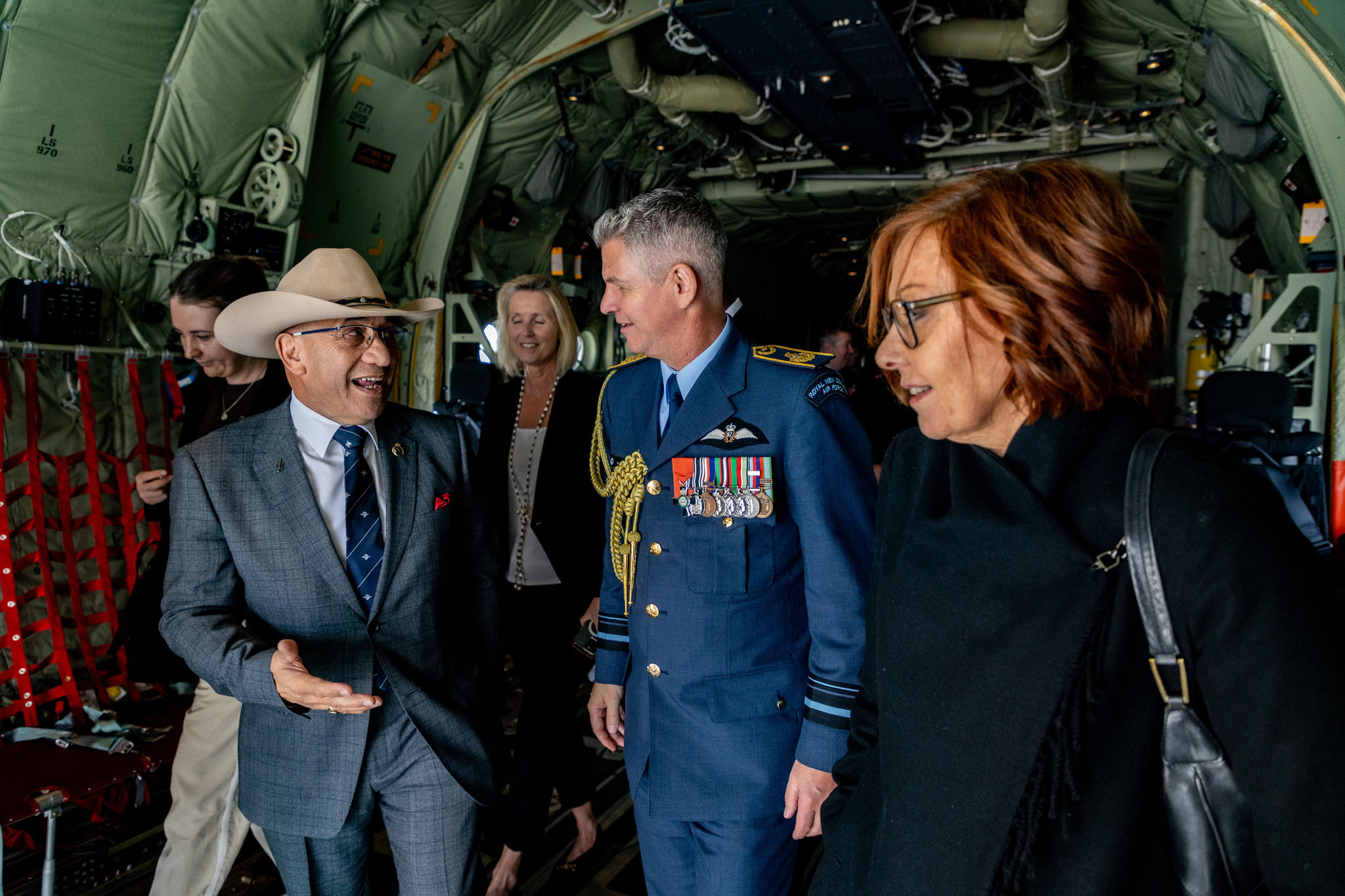 Ron Mark on board the Lockheed Martin C-130J Hercules. Photo / Michael Craig