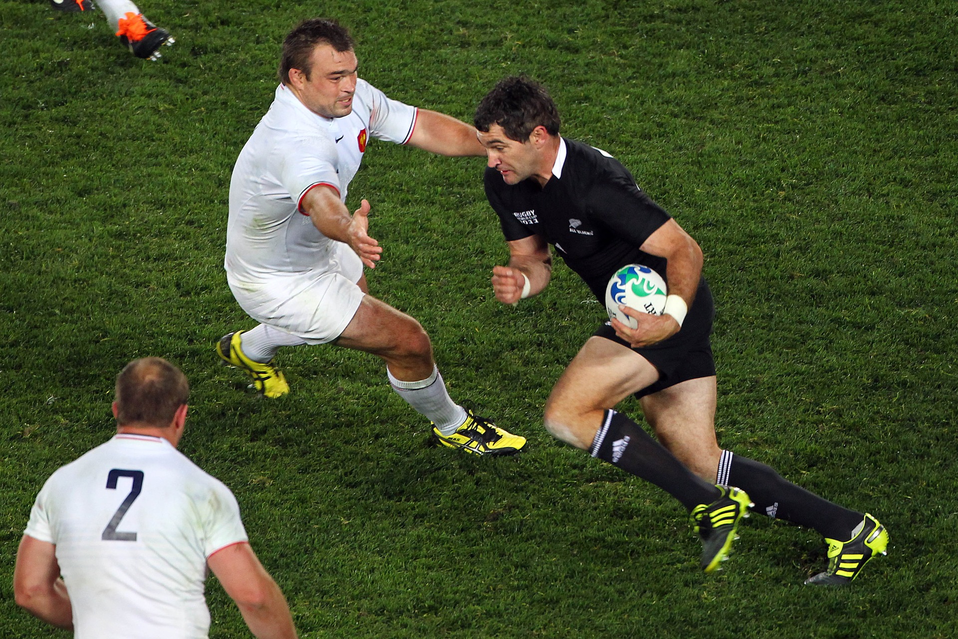 All Blacks' Stephen Donald makes a run during the 2011 Rugby World Cup final. Photo / Photosport