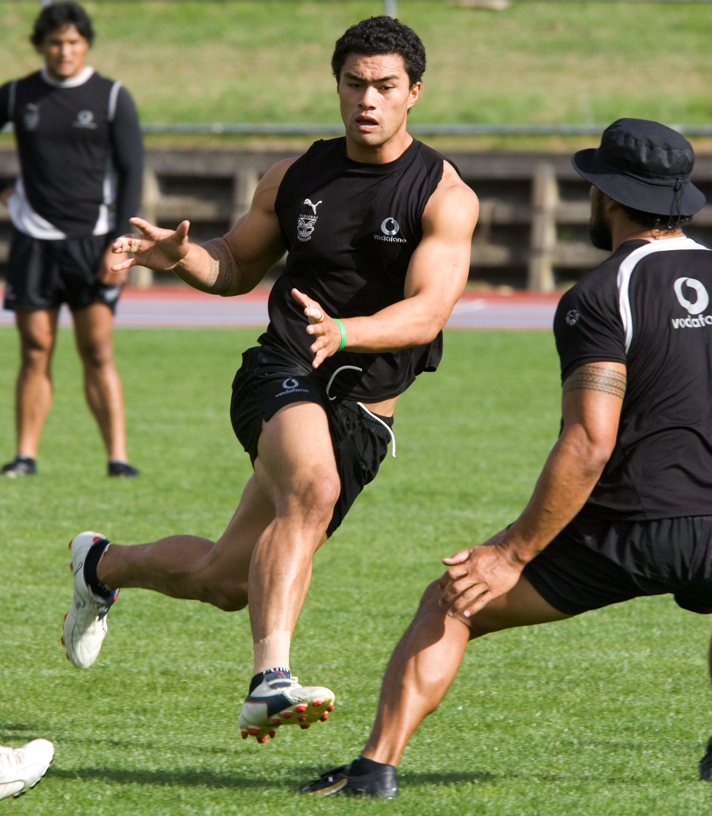 Sonny Fai during the the Warrior's NRL club's training session at Mt Smart stadium, 2008. Photo / Paul Estcourt