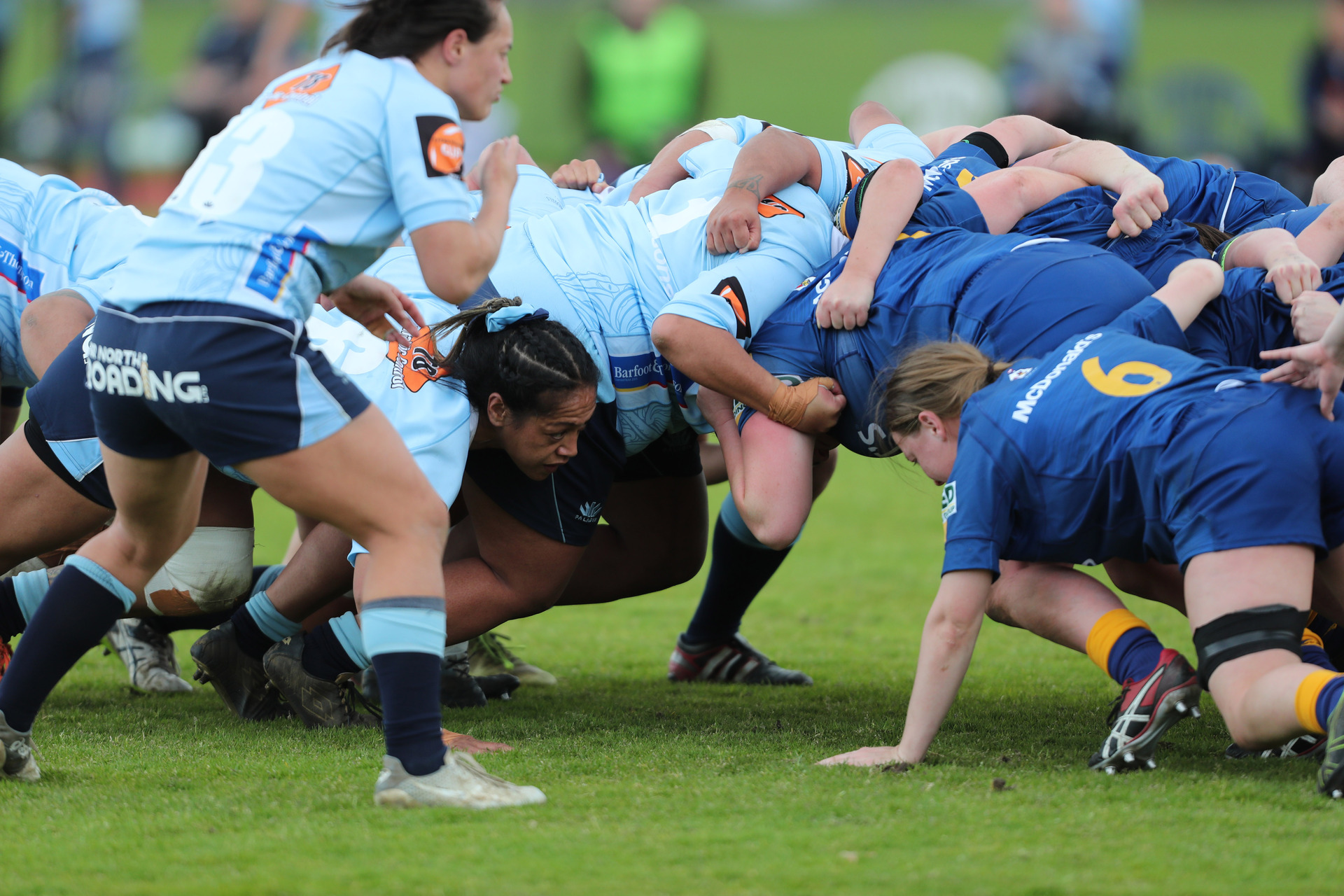 Trish Vaka (centre) in action for Northland Kauri in 2020. Photo / John Stone