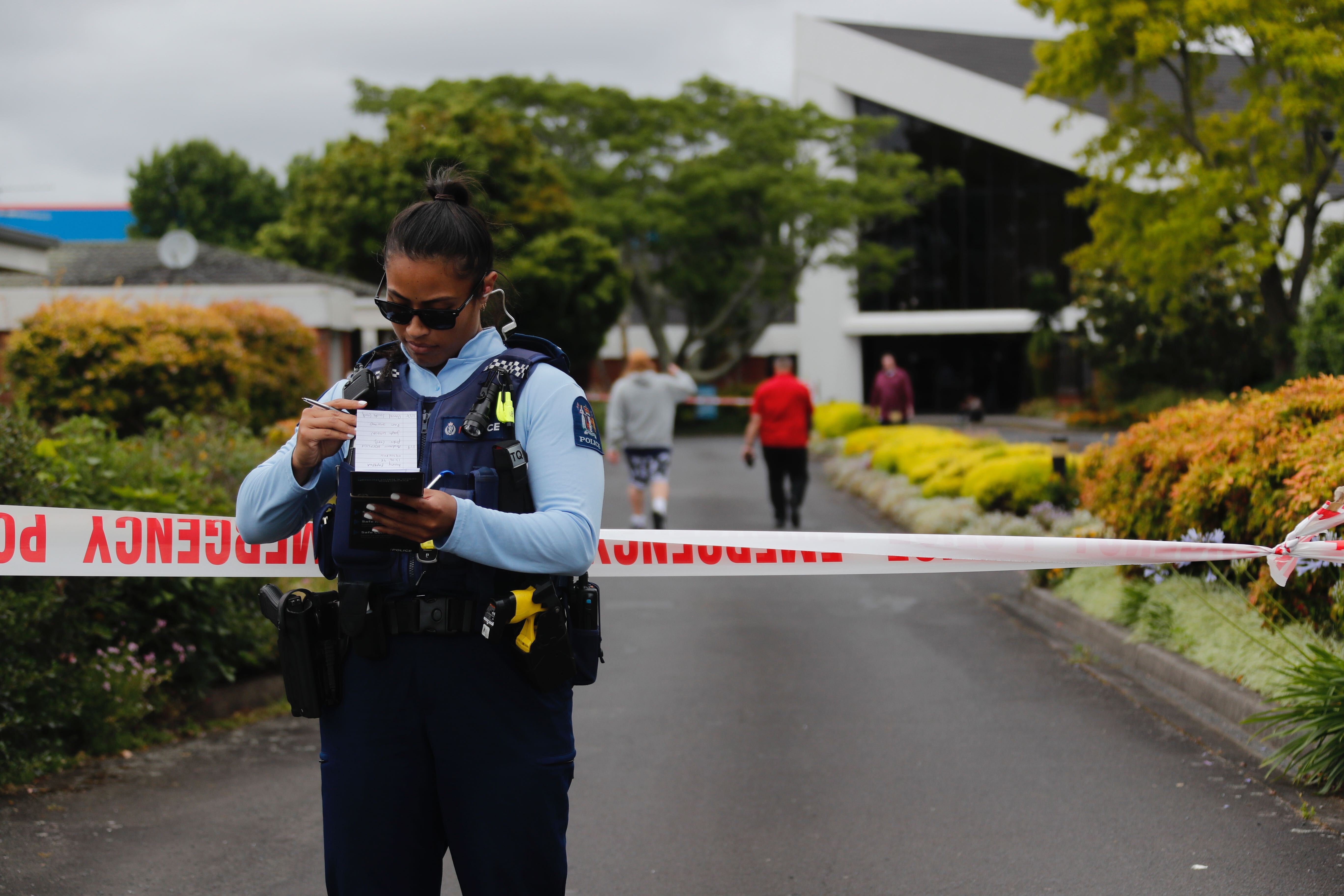 Police are at Papatoetoe Seventh Day Adventist Community Church where a person has been shot dead. Photo / Dean Purcell