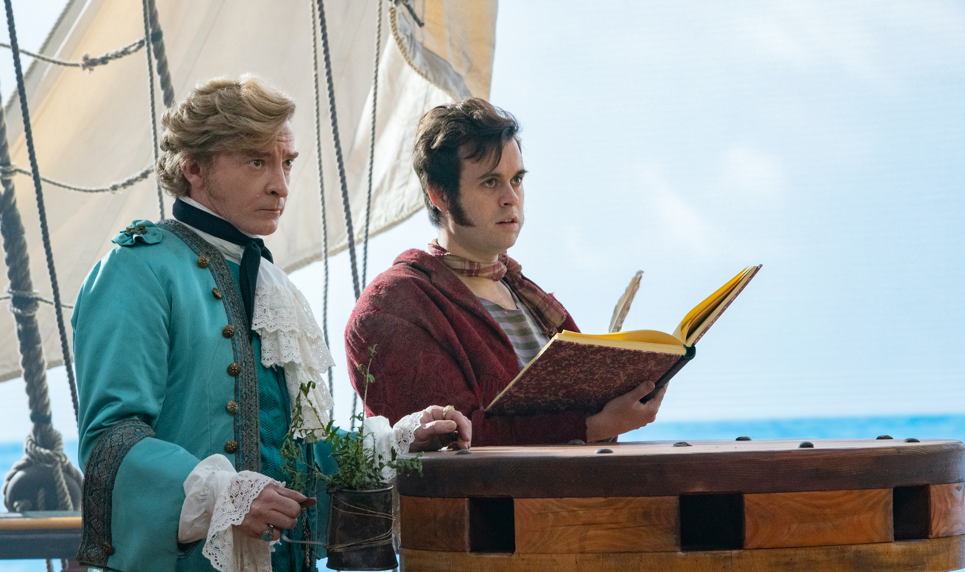 Rhys Darby and Nathan Foad set sail in Our Flag Means Death.