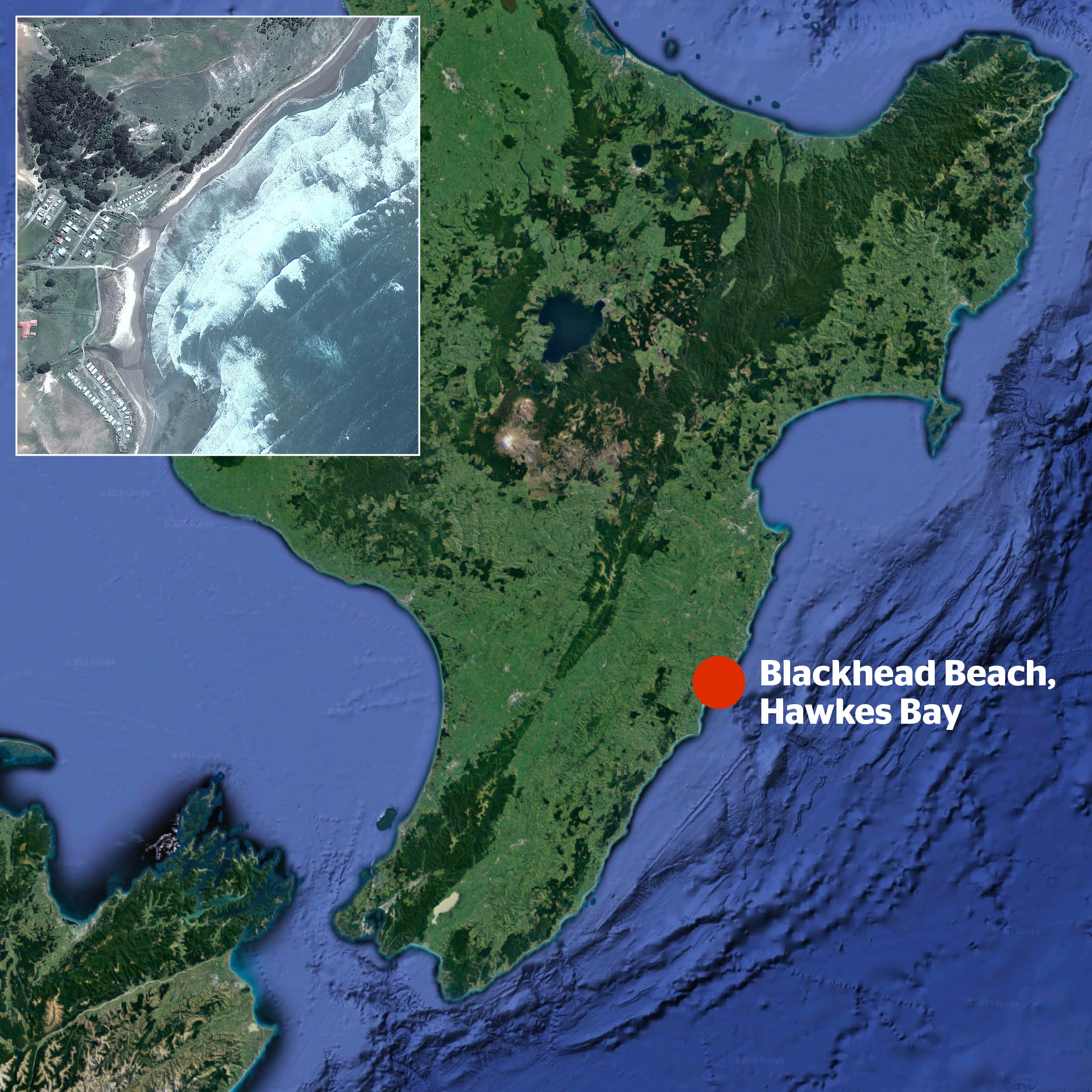 Hawkes Bay Beaches Map Hawke's Bay Beach Subject To Racist Naming Origins - Nz Herald