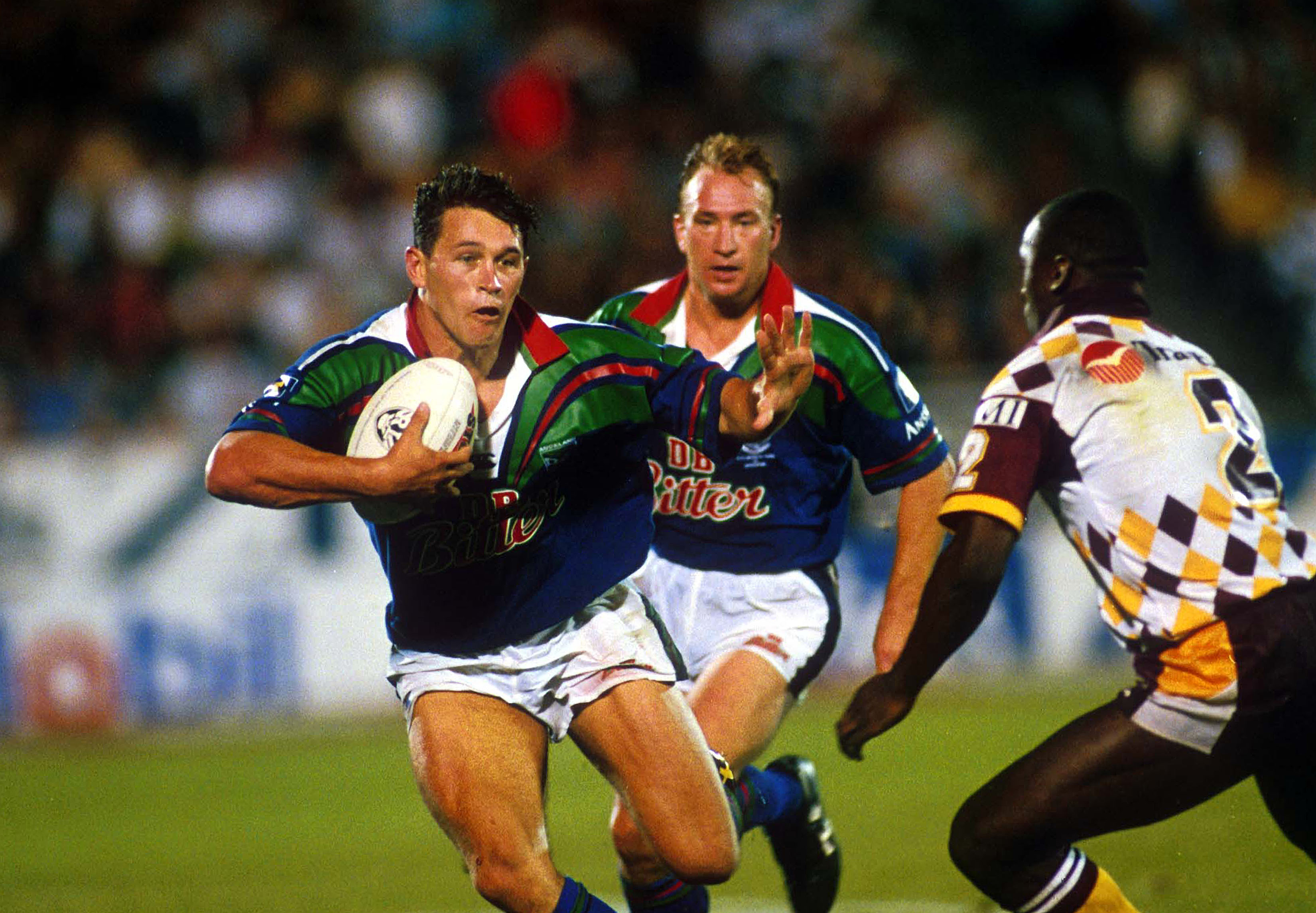 Smoke and soldiers fill the Ericsson stadium in the pre match build up to the Winfield Cup season opener between the Warriors and the Brisbane Broncos. Photo / Getty Images
