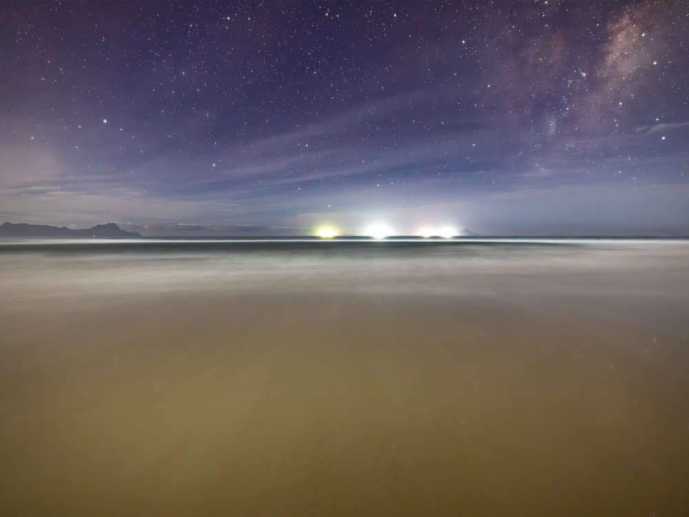 Uretiti Beach after dark, at the place Ashley Wickman went into the water. Photo / Michael Craig