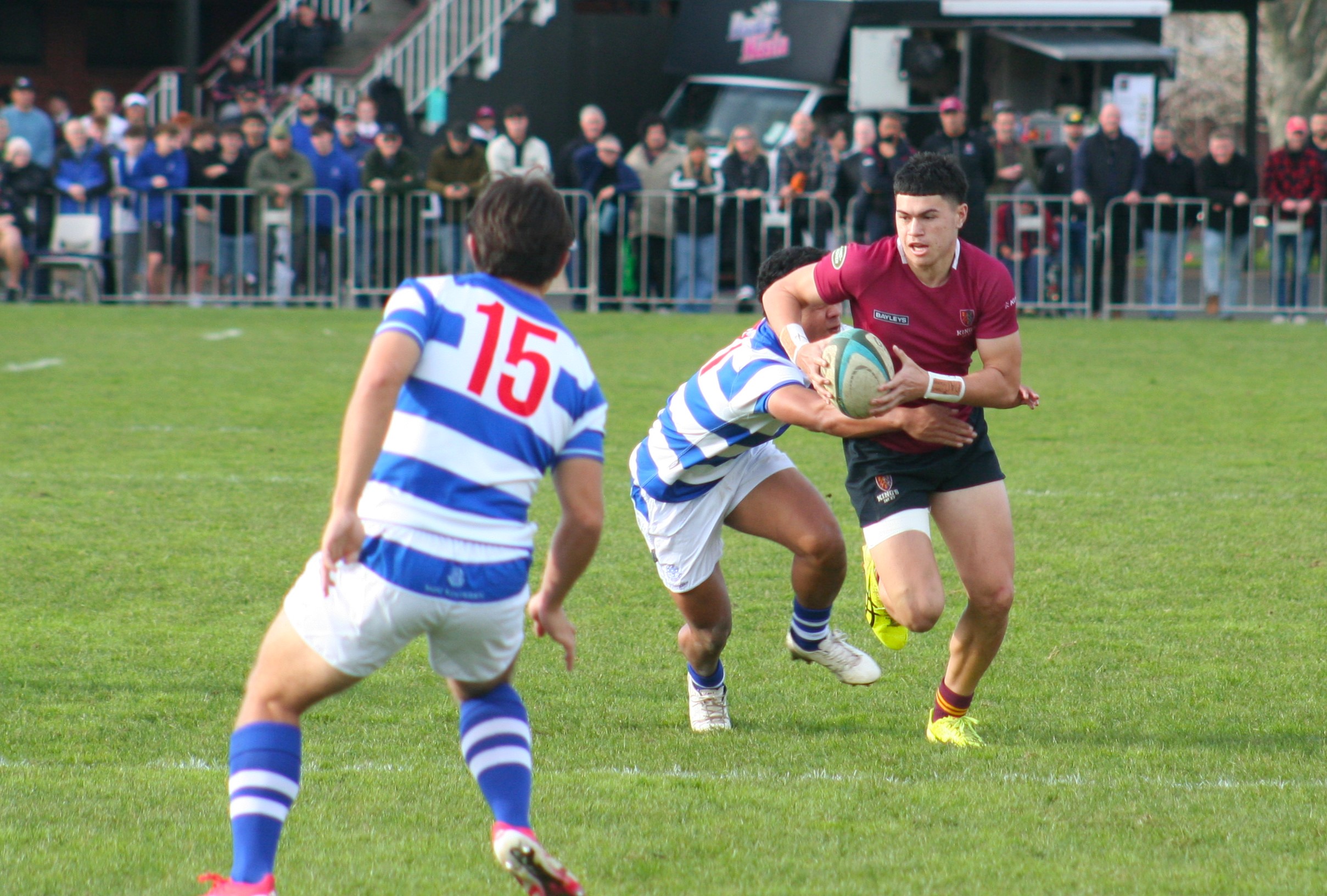 King's College fullback Calvin Harris-Tavita pictured in action against St Kentigern College. Photo / Bruce Holloway
