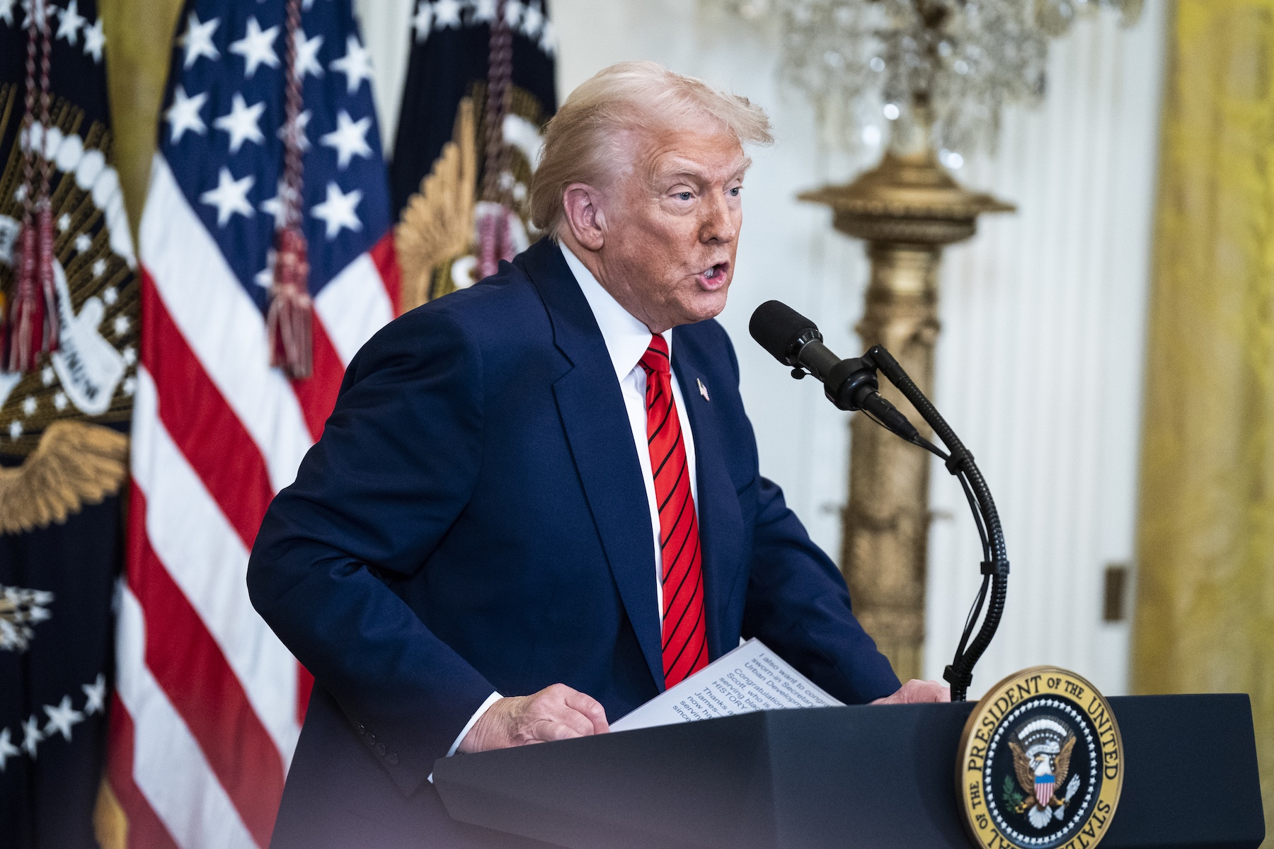 US President Donald Trump speaks at the White House. Photo / Jabin Botsford, The Washington Post