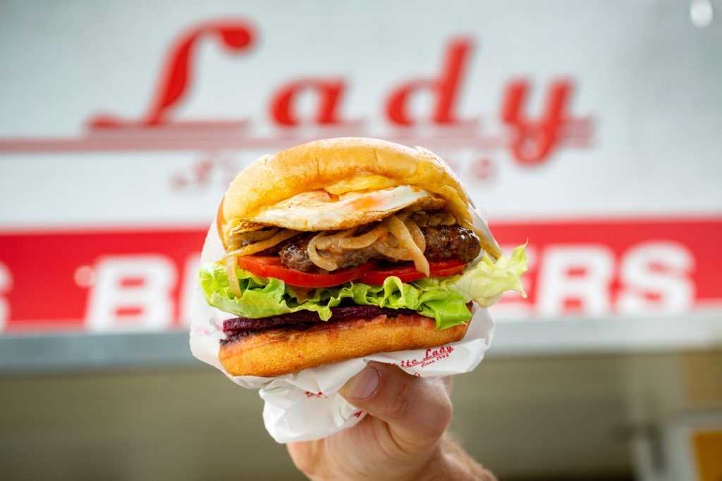 An Old Skool Egg Burger from The White Lady. Photo / Babiche Martens