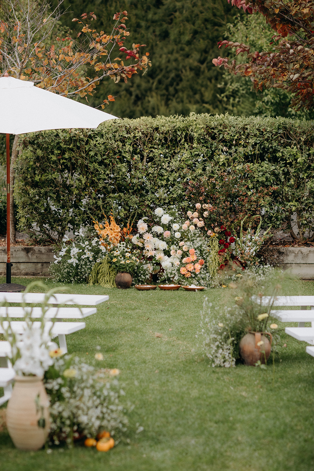 Friends of the couple offered their Pahoia garden as the wedding venue. Photo / Ana Galloway