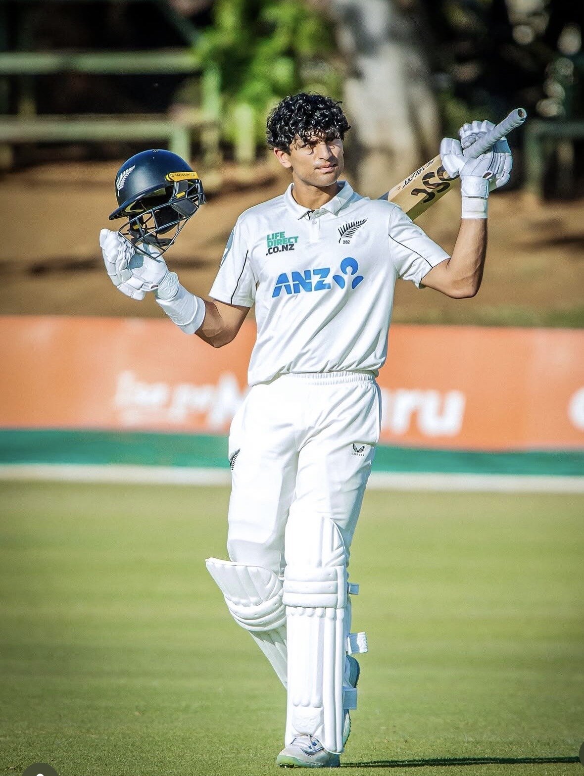 Rachin Ravindra playing for the Black Caps last year.