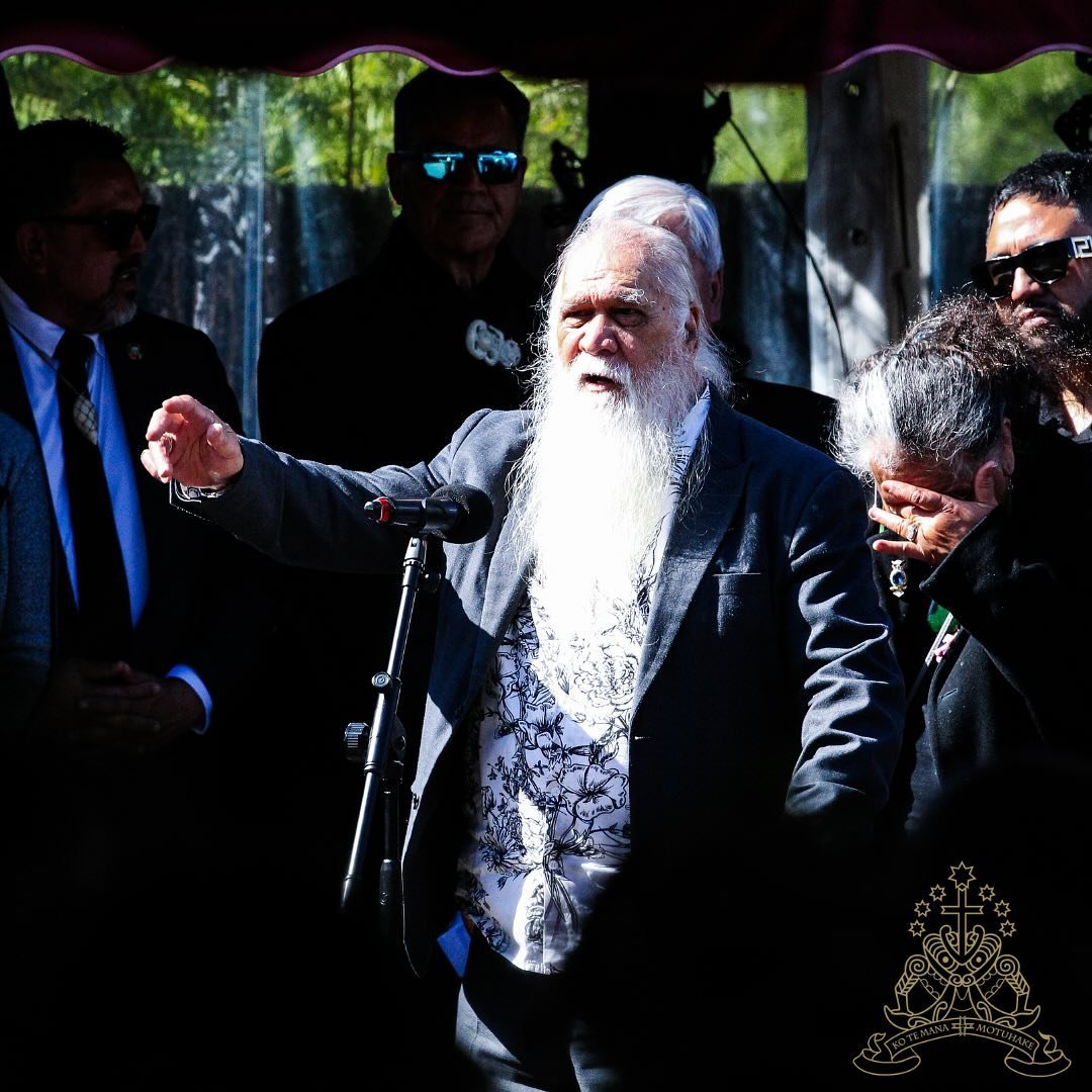 Renowned Ngāpuhi elder Hōne Pereki Sadler acknowledged Kīngi Tūheitia for his strength over the past 18 years. Photo / Kīngitanga