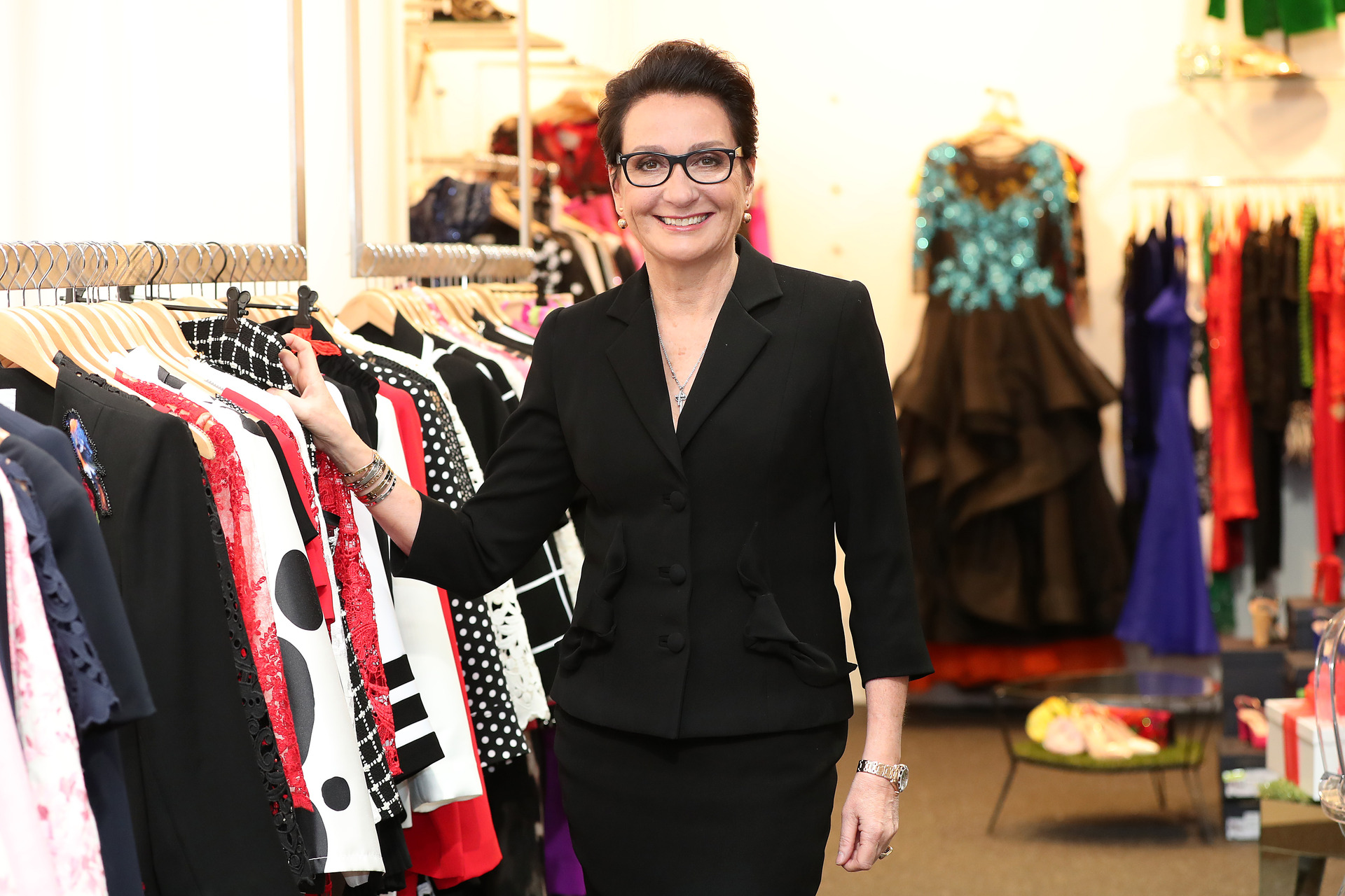 Fashion designer Adrienne Winkelmann at the Adrienne Winkelmann store, Chancery Square, Auckland. Photo / Fiona Goodall