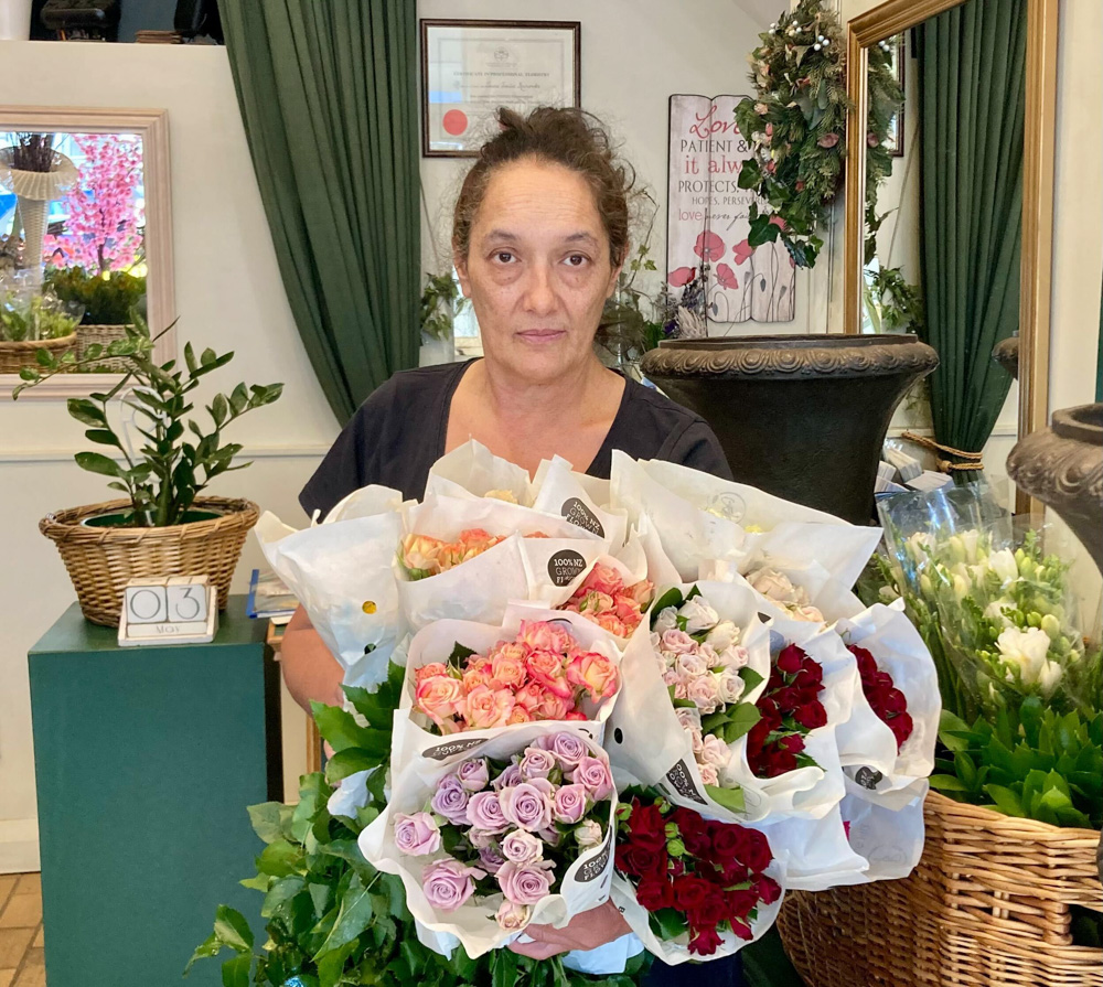 Four Seasons Florist owner Laura Newcombe believes Julie Anne Genter tried to humiliate her after a confrontation in her shop about cycleways.  Photo / Katrina Bennett 