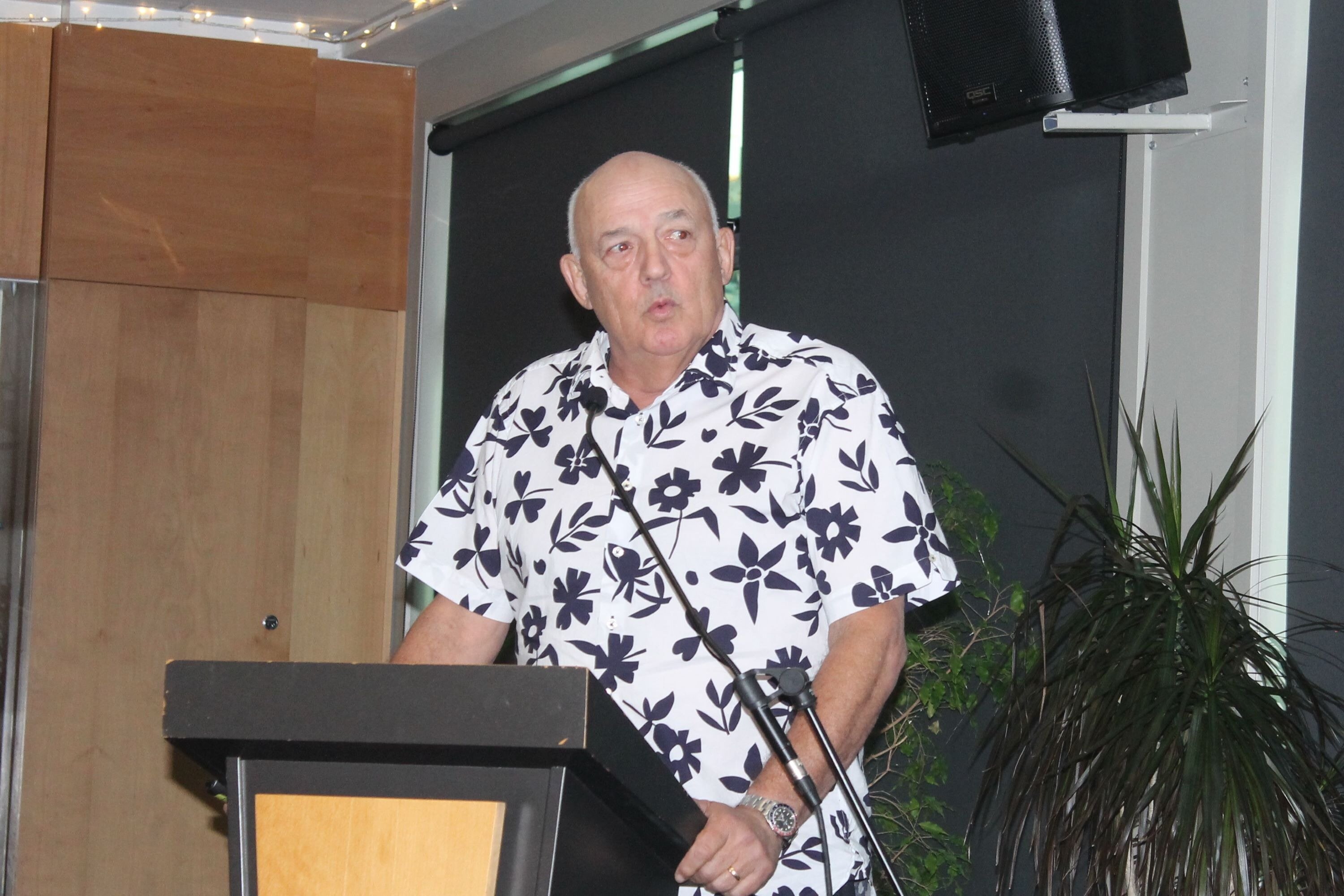 Gilbert Enoka spent 23 years with the All Blacks as their mental skills coach and spoke on adversity and how to deal with it at the Time Out dinner for the Manawatu River Catchment Collective. Photo / Leanne Warr