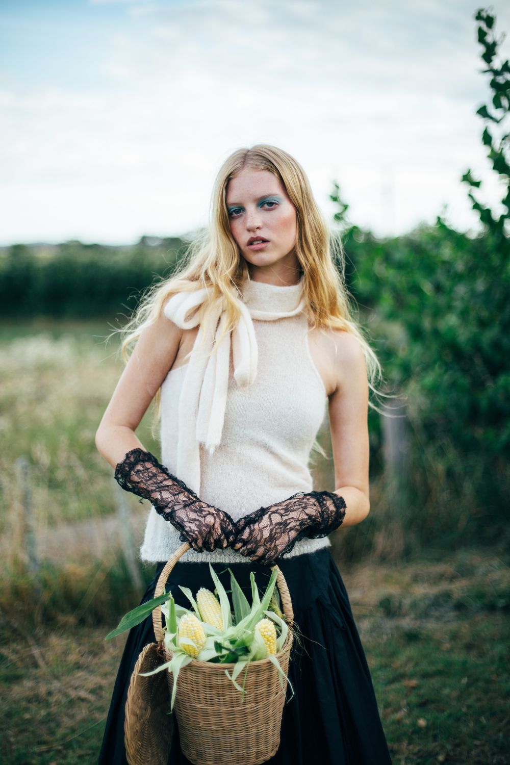 Paloma Wool top. Su’Mar skirt. Stylist’s own gloves. Photo / Anahita Paul