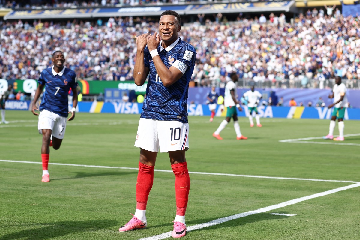 France's forward Kylian Mbappe celebrates after scoring against Senegal in the 2026 World Cup Group I football match in New Jersey. Photo / AFP