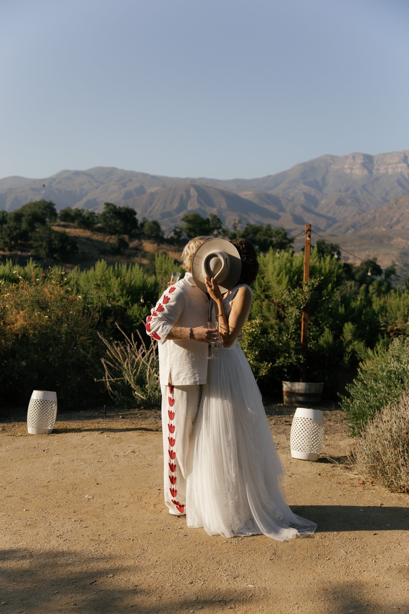 Sun soaked their ceremony in Ojai. Photo / Jordan Taylor 
