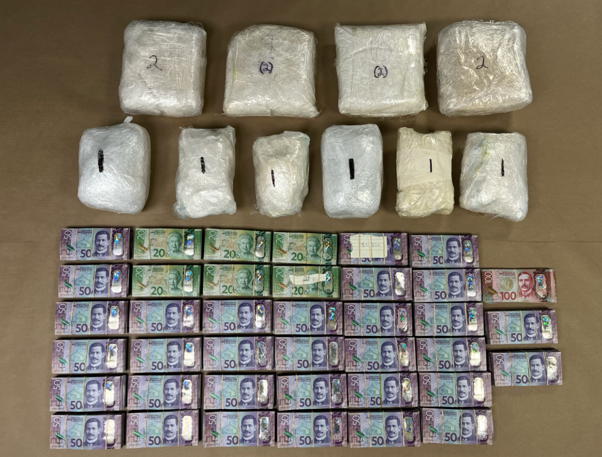 Drugs and cash seized following an investigation into a Mexican cartel operating in Auckland in 2023. Targeting the finances of organised crime is essential, says a ministerial advisory group. Photo / NZ Police