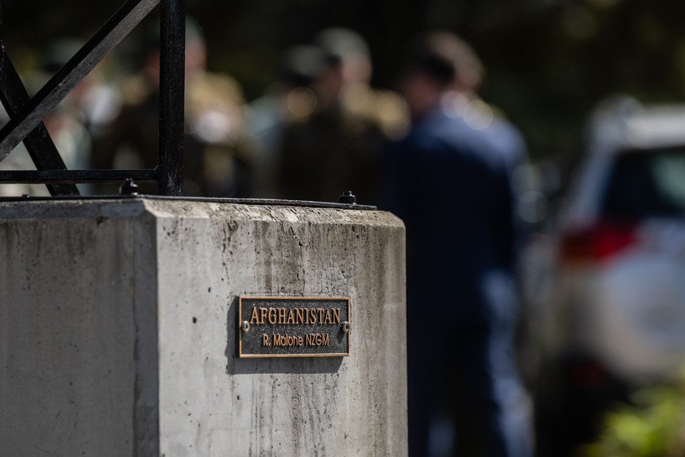 At Riverhead War Memorial Park today, a final farewell was held for Corporal Rory Malone – killed in Afghanistan in 2012. Photo / Jason Dorday