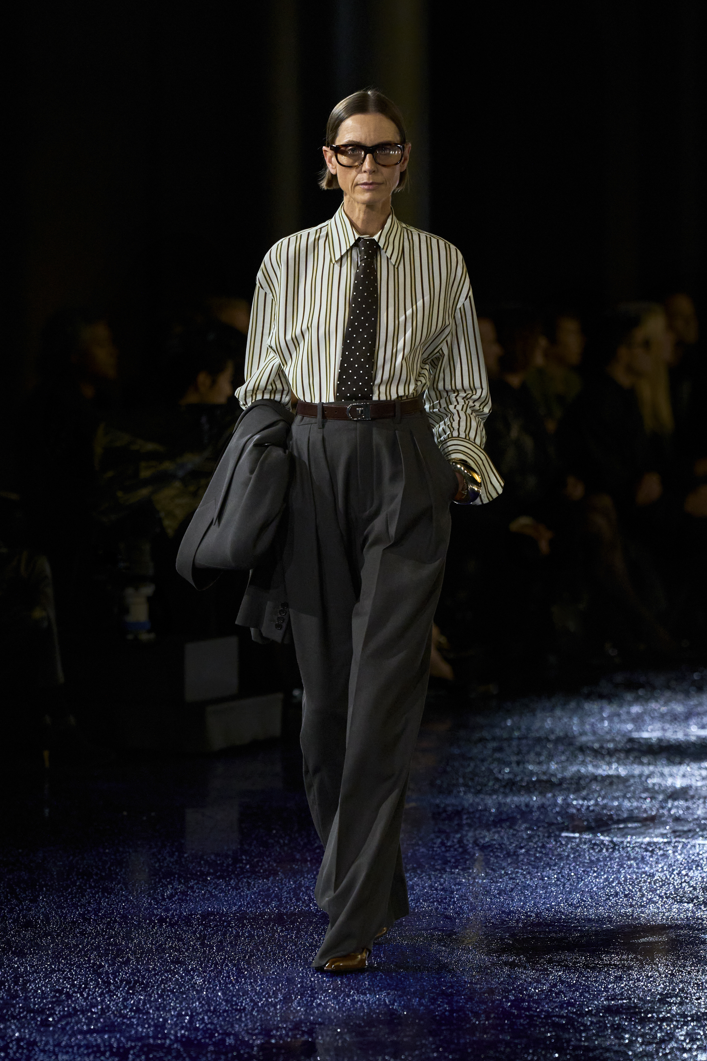 Ties appeared in nearly every look.