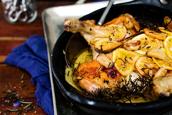 Chicken marinated with mustard, lemon and rosemary-image