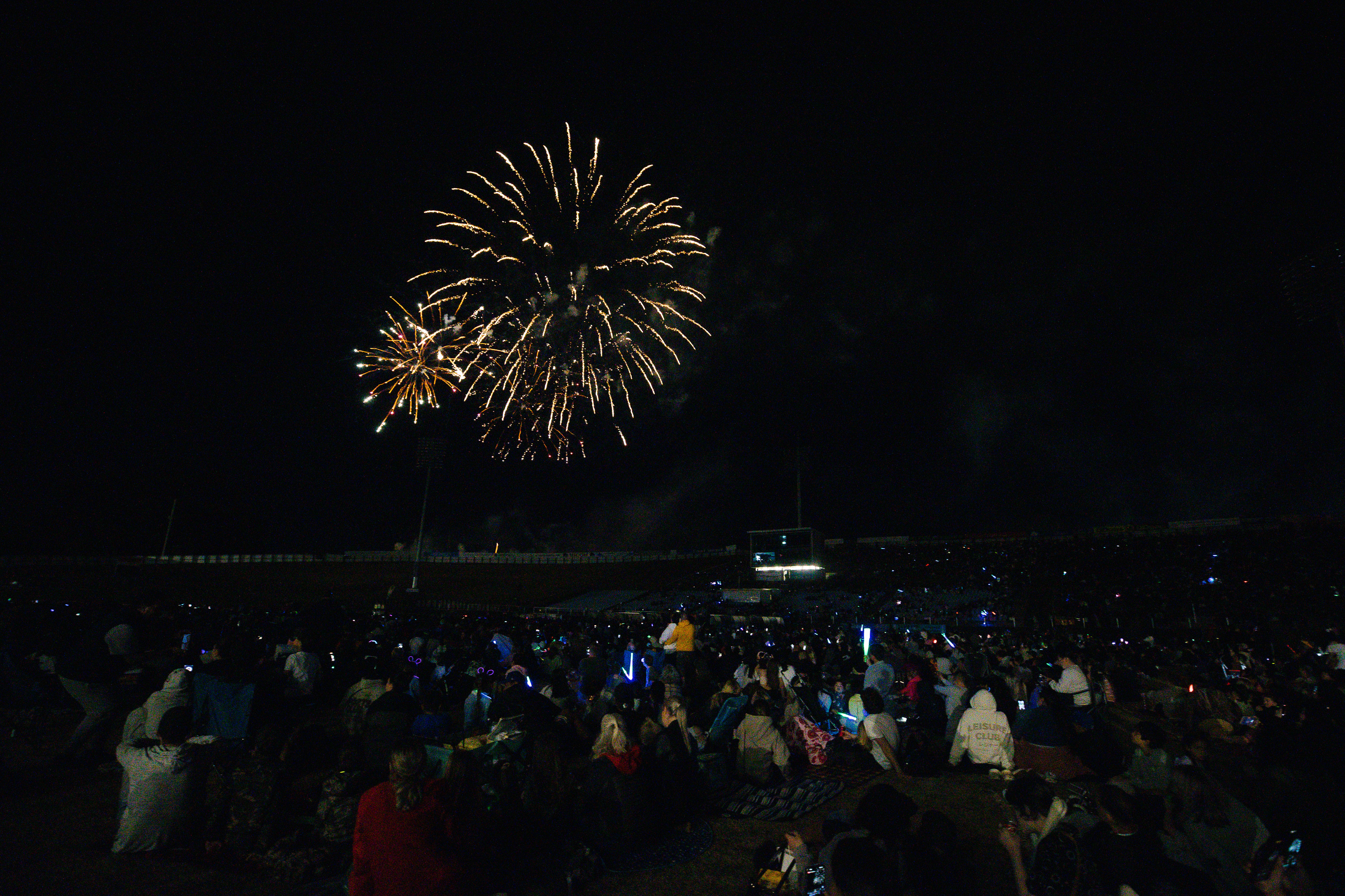 The crowd gazed in awe at the Whangārei Fireworks Spectacular on Saturday. Photo / Sarah Marshall Photography