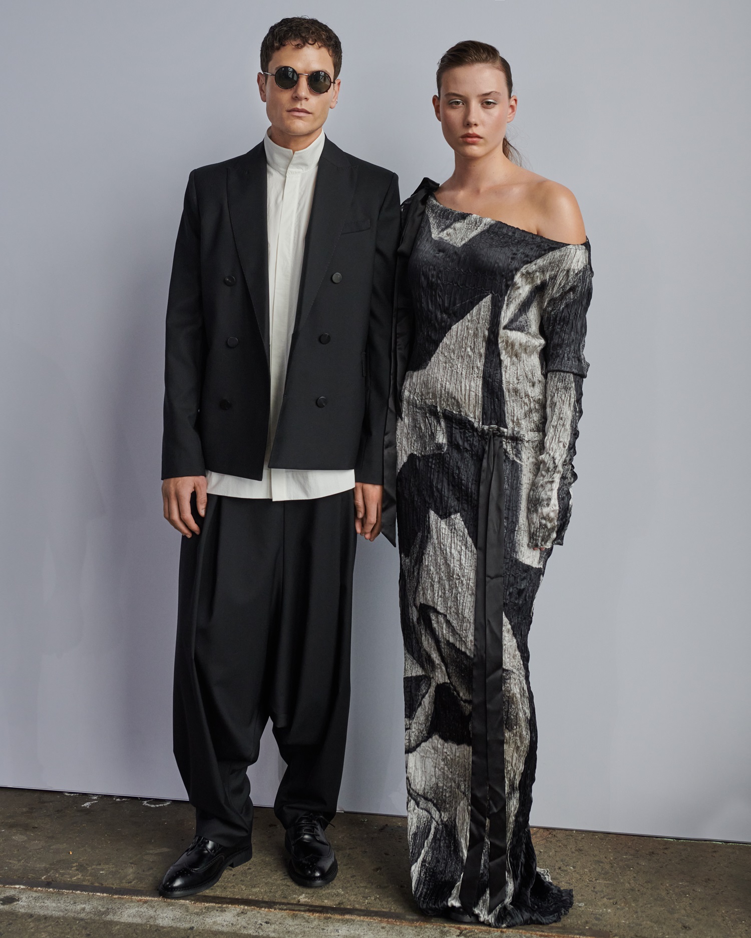 New Zealand models and couple Michael Whittaker and Meike van Roij backstage at Rory William Docherty’s Australian Fashion Week show. Photo / Derek Henderson