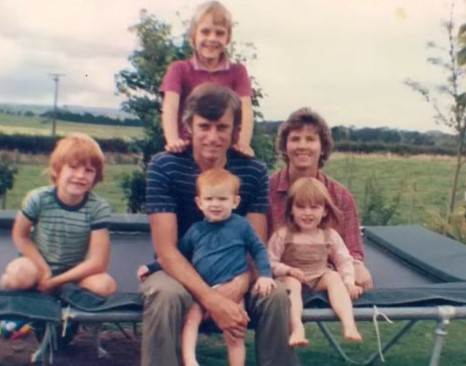 Anna Mowbray with her parents and three brothers in her early days in Tokoroa.