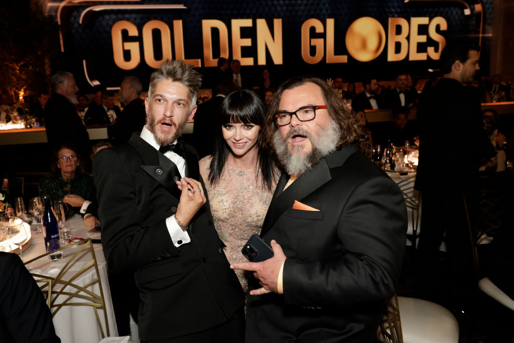 On the Golden Globes red carpet last week Jack Black (right) revealed he was excited about the movie and working with Momoa. Photo / Getty Images