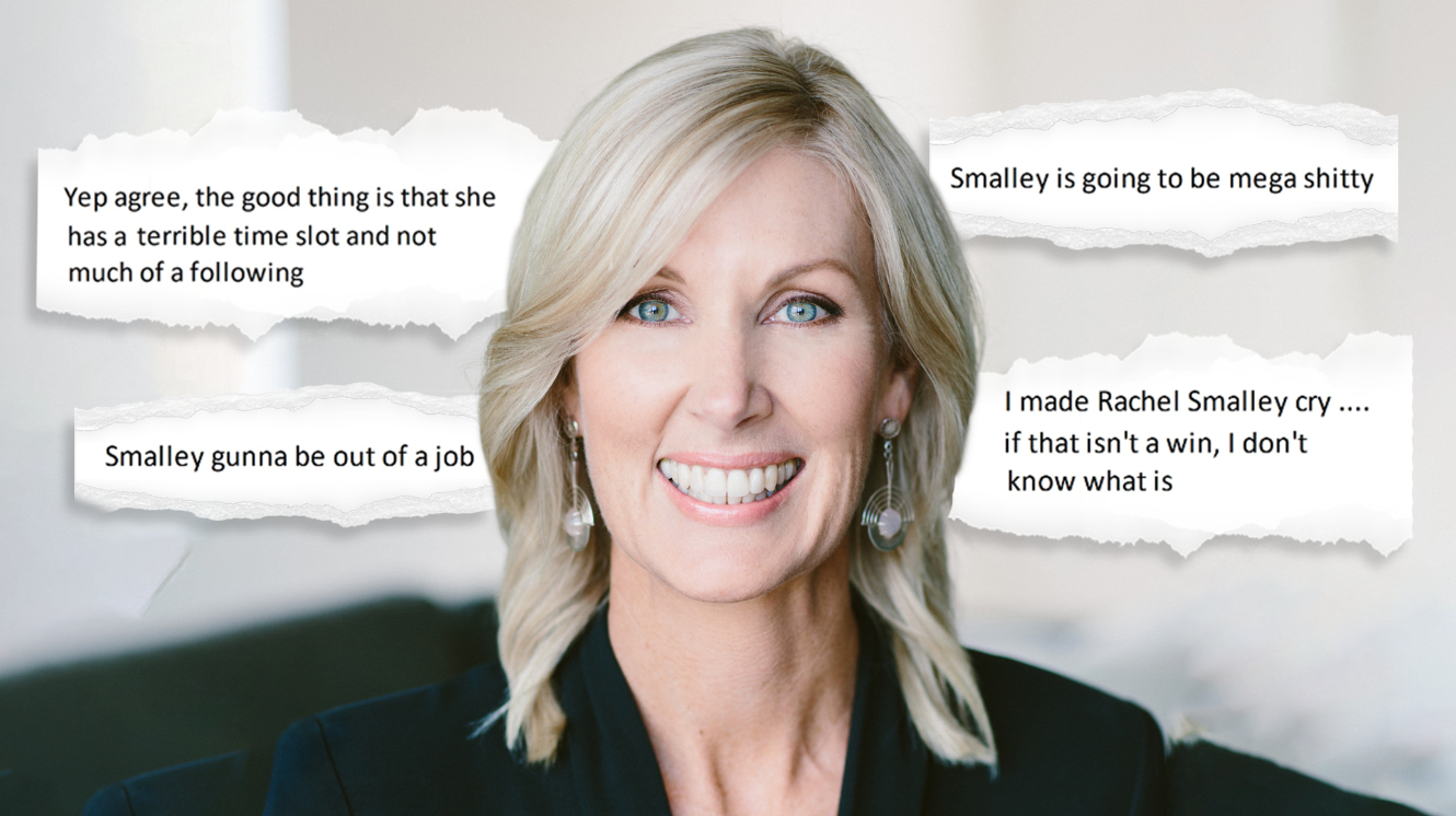 Broadcaster Rachel Smalley and some of the internal Pharmac email comments made by staff.