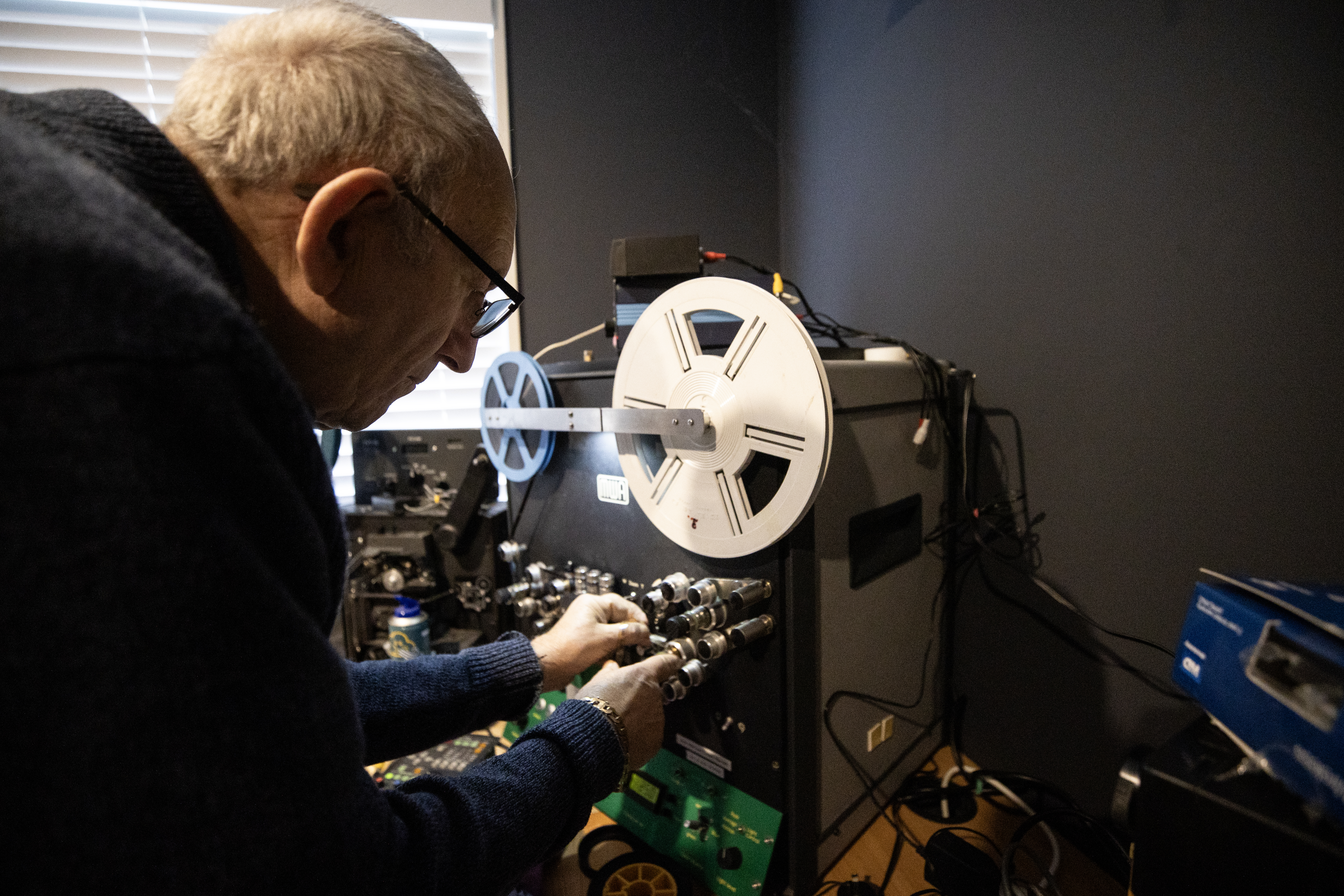 Larry Jamieson is baffled as to why anyone would pretend to buy a film projector from him. Photo / George Heard 