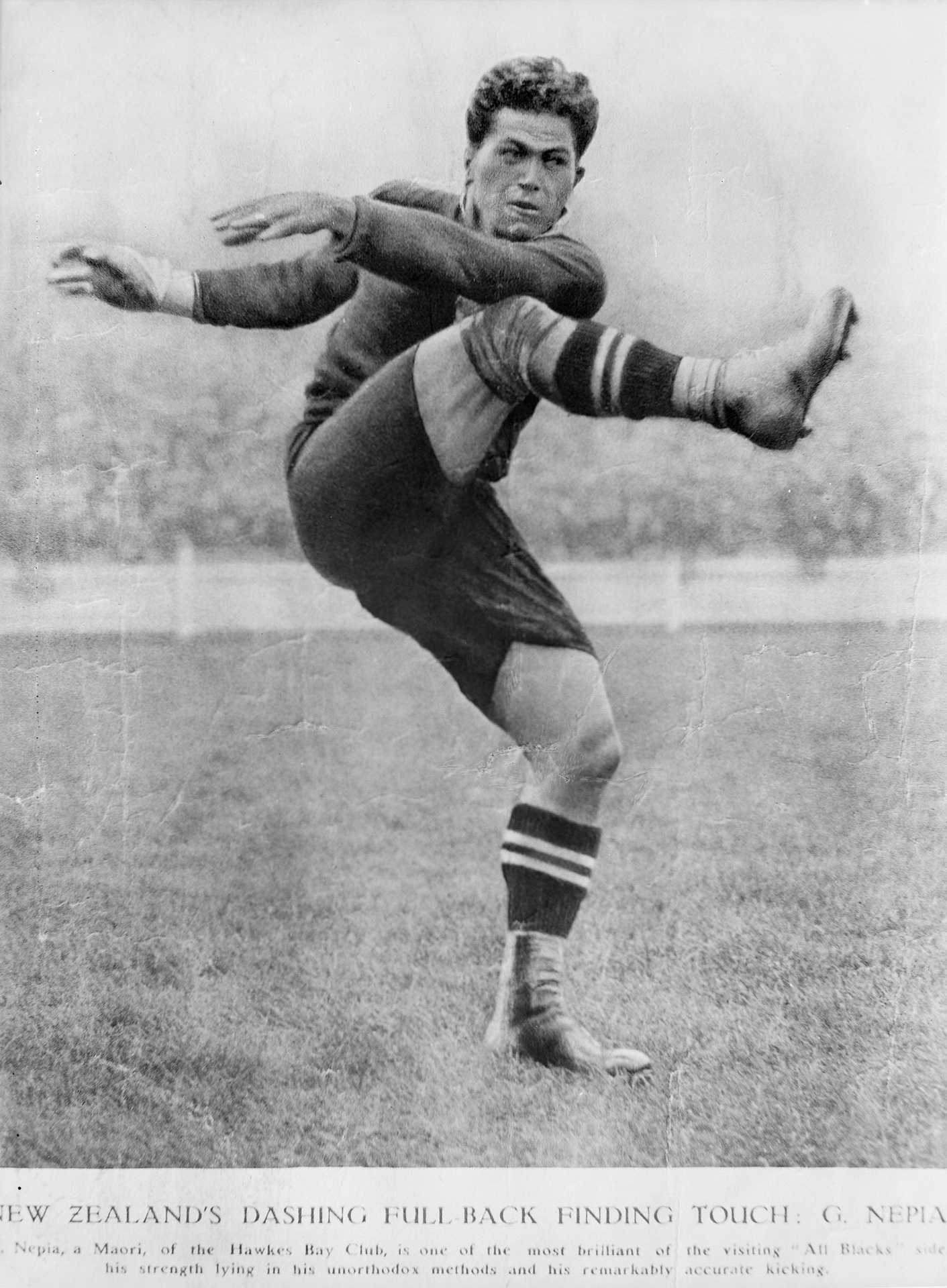 George Nepia was a sensation on the All Blacks' unbeaten 1924 tour in the northern hemisphere, playing in all 32 matches and establishing himself as one of the greatest fullbacks the world has seen.